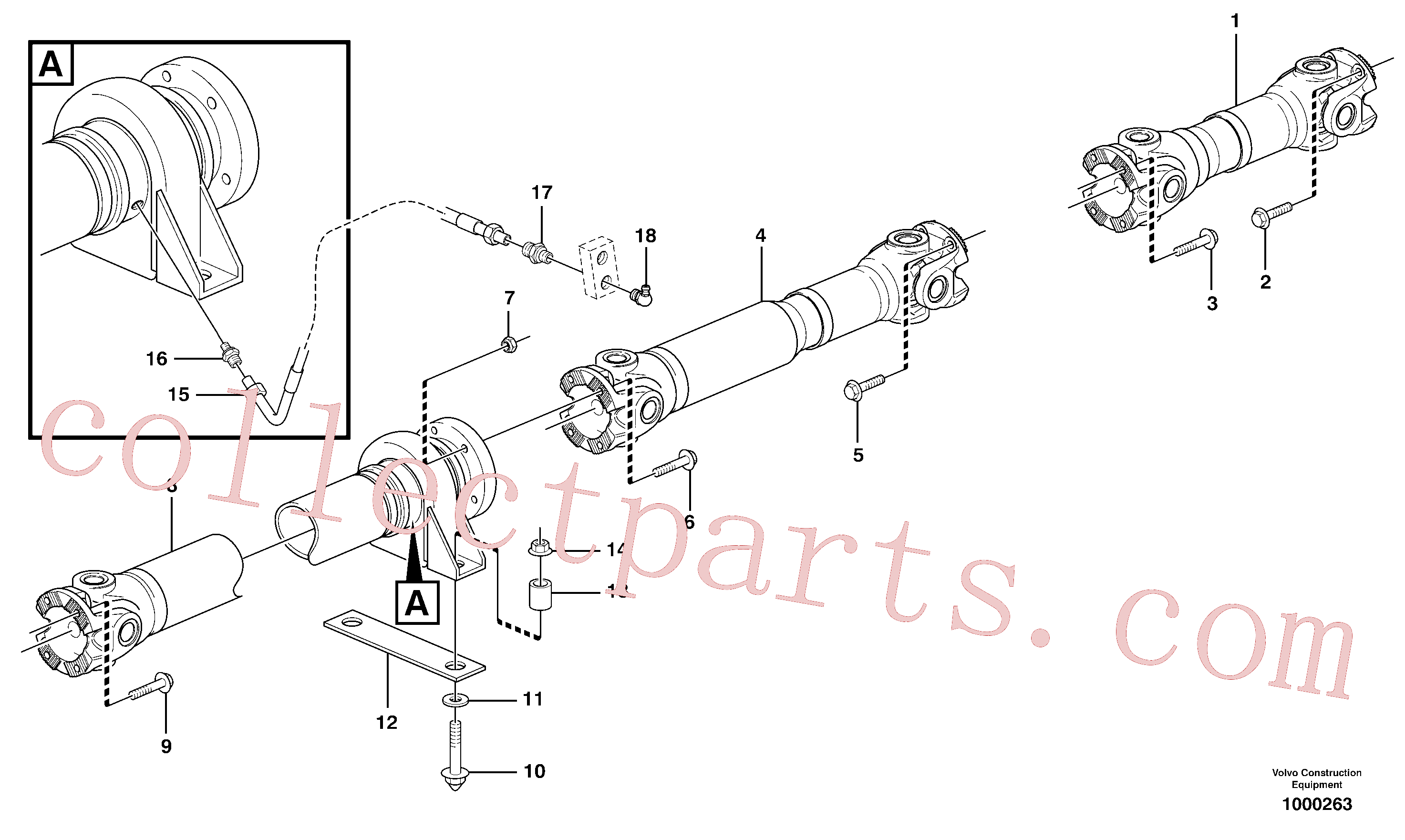 VOE60113283 for Volvo Propeller shafts with fitting parts(1000263 assembly)
