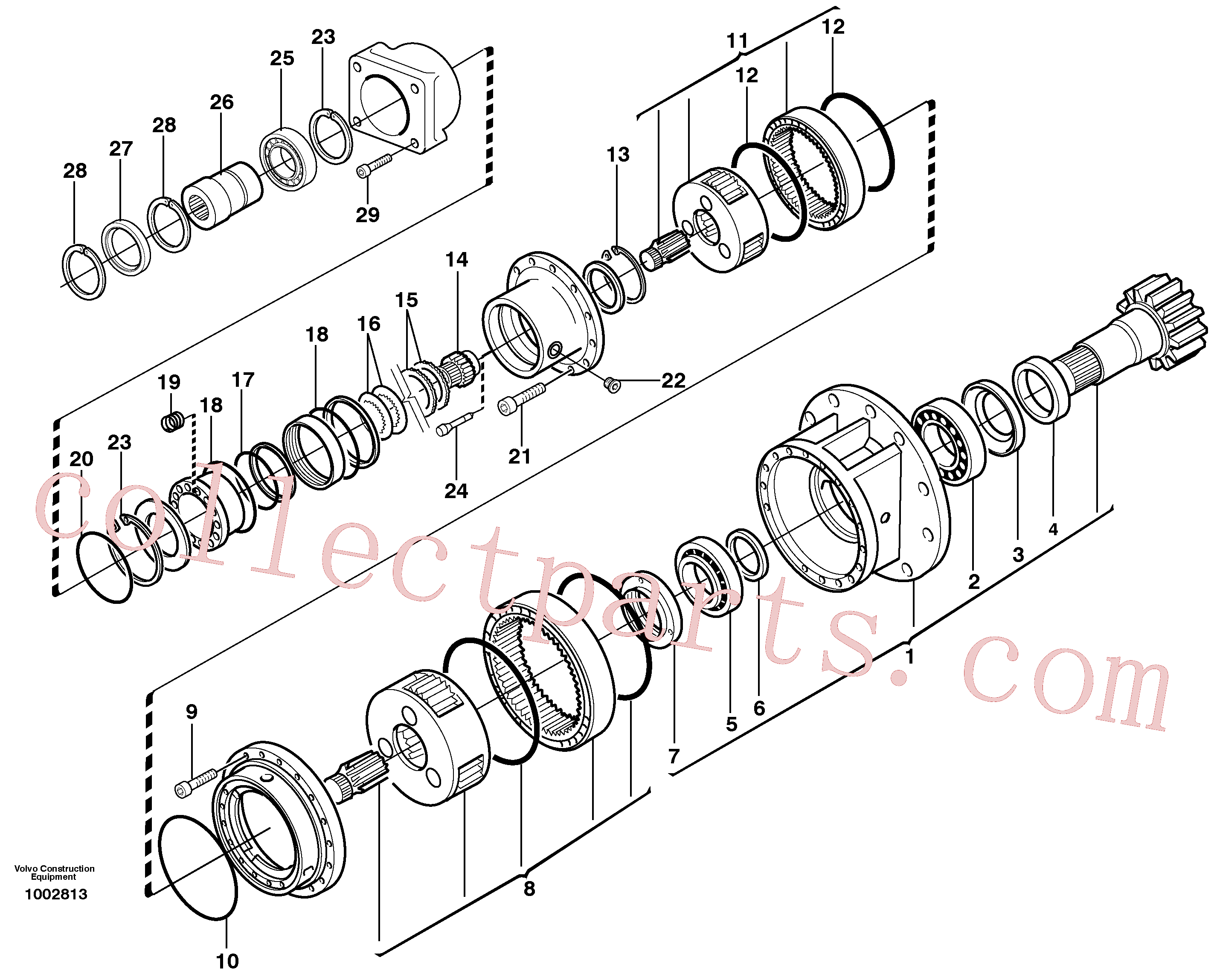 VOE11707947 for Volvo Rebuild kit, Swing gearbox(1002813 assembly)