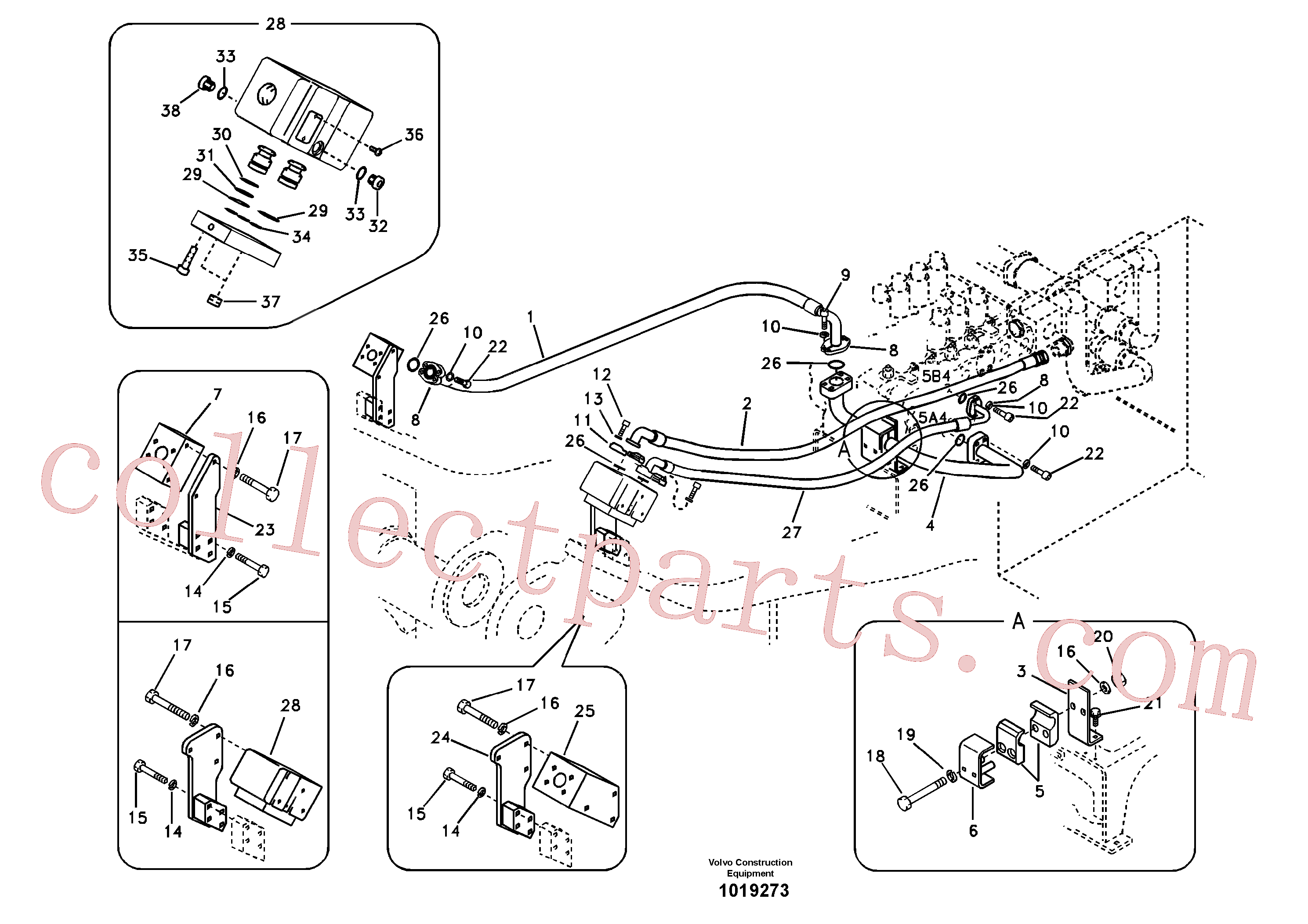 VOE14527901 for Volvo Working hydraulic, hammer and shear for upper(1019273 assembly)