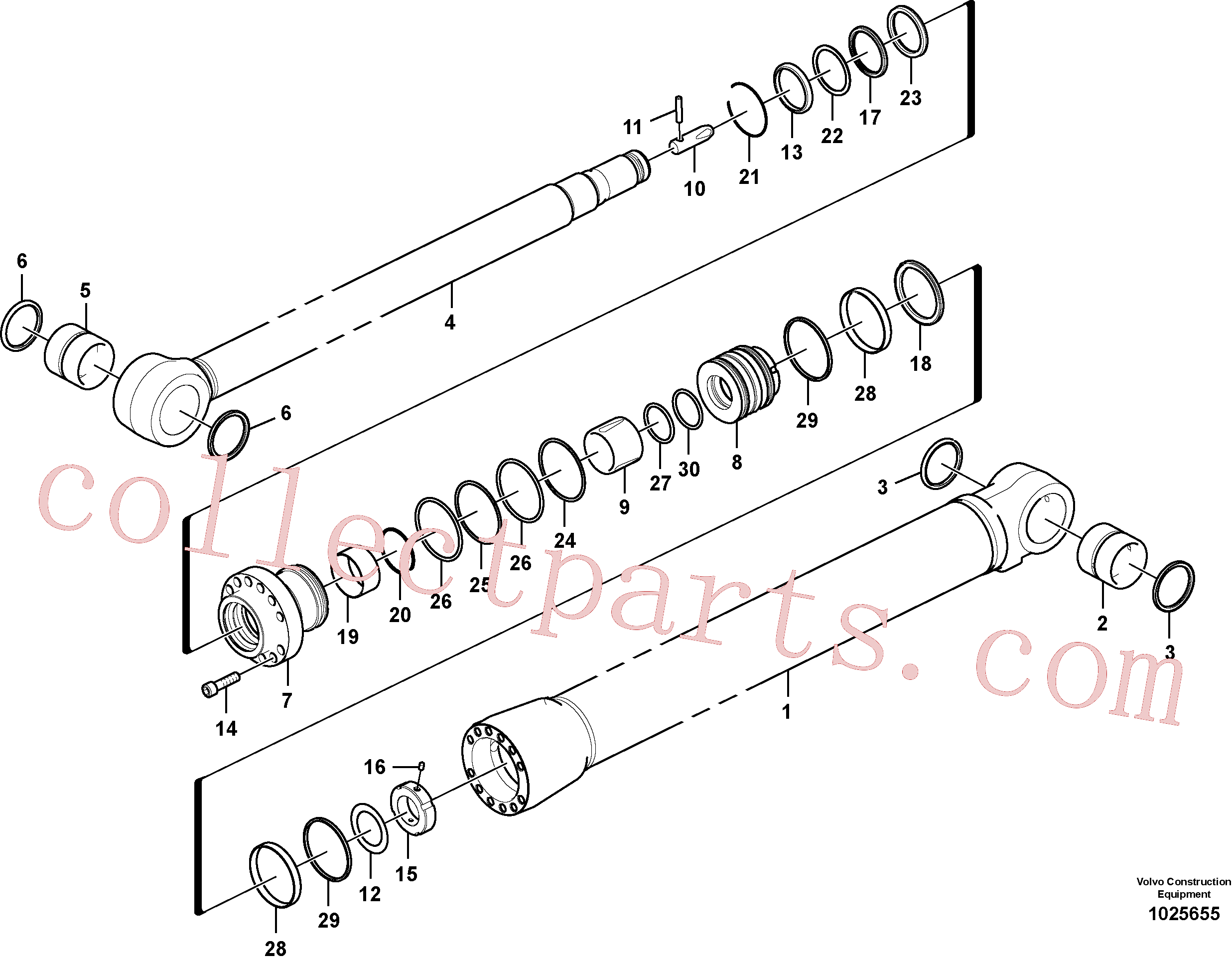 VOE14698657 for Volvo Dipper arm cylinder(1025655 assembly)