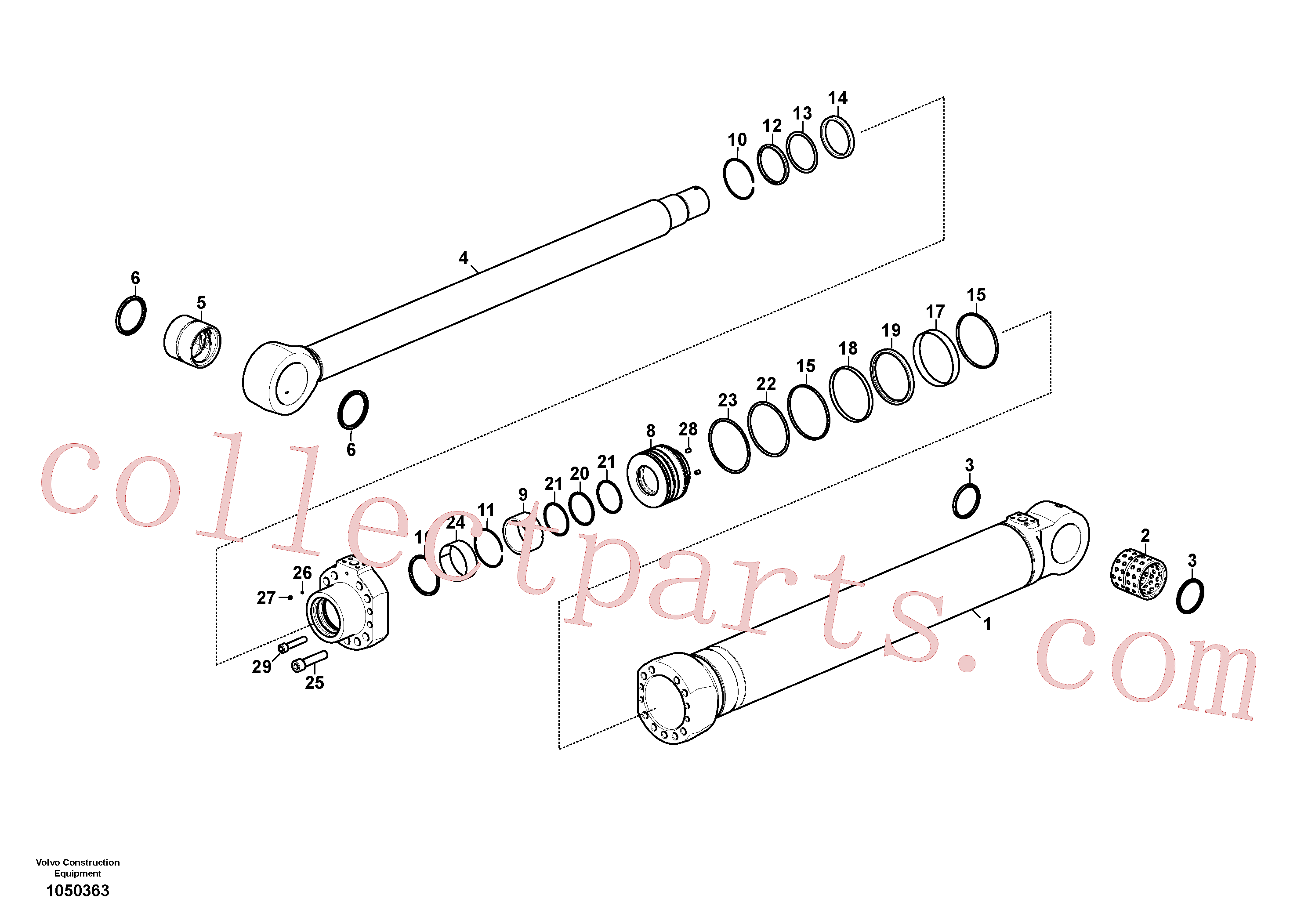 VOE14717244 for Volvo Boom cylinder(1050363 assembly)