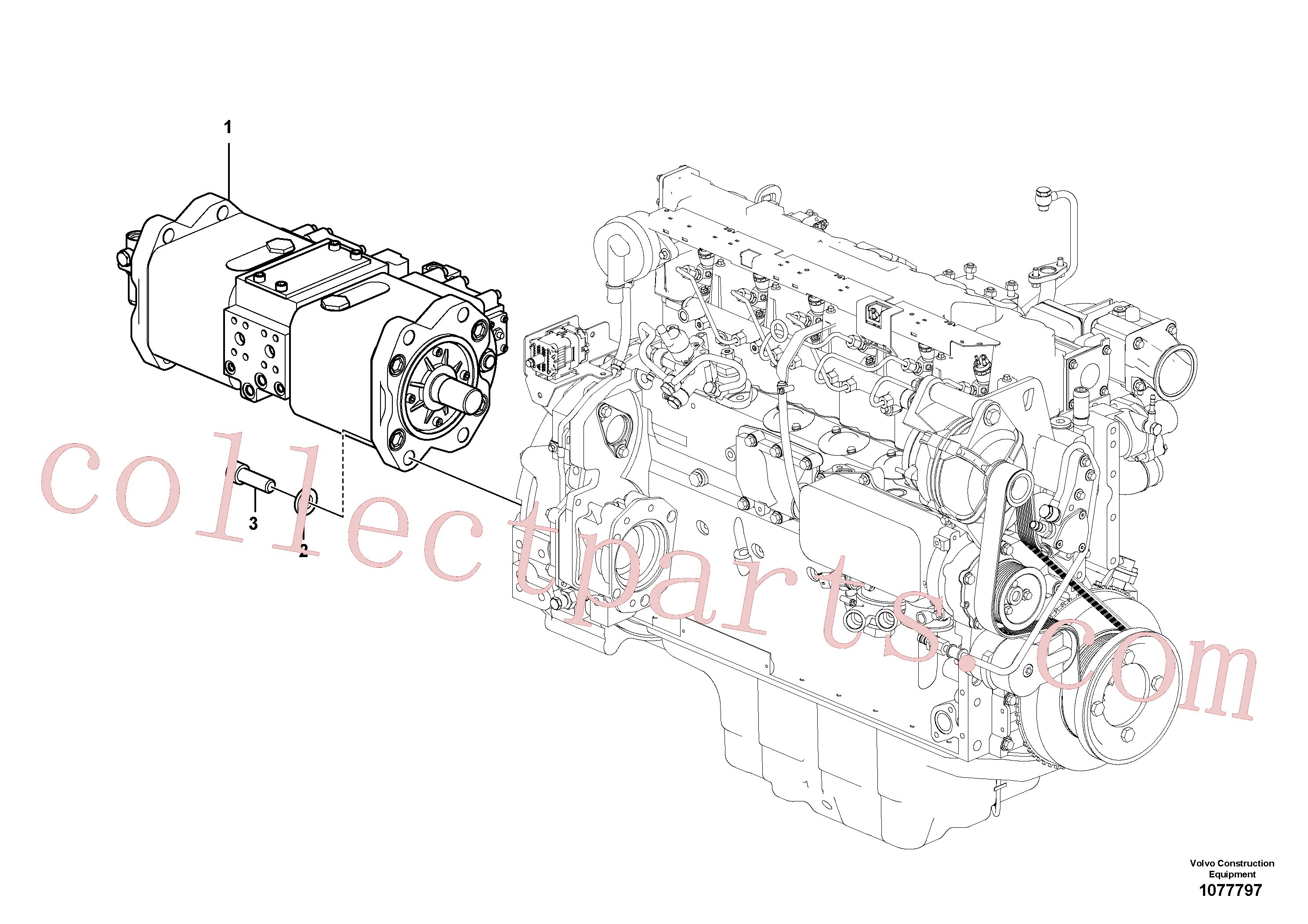 VOE984229 for Volvo Pump installation(1077797 assembly)