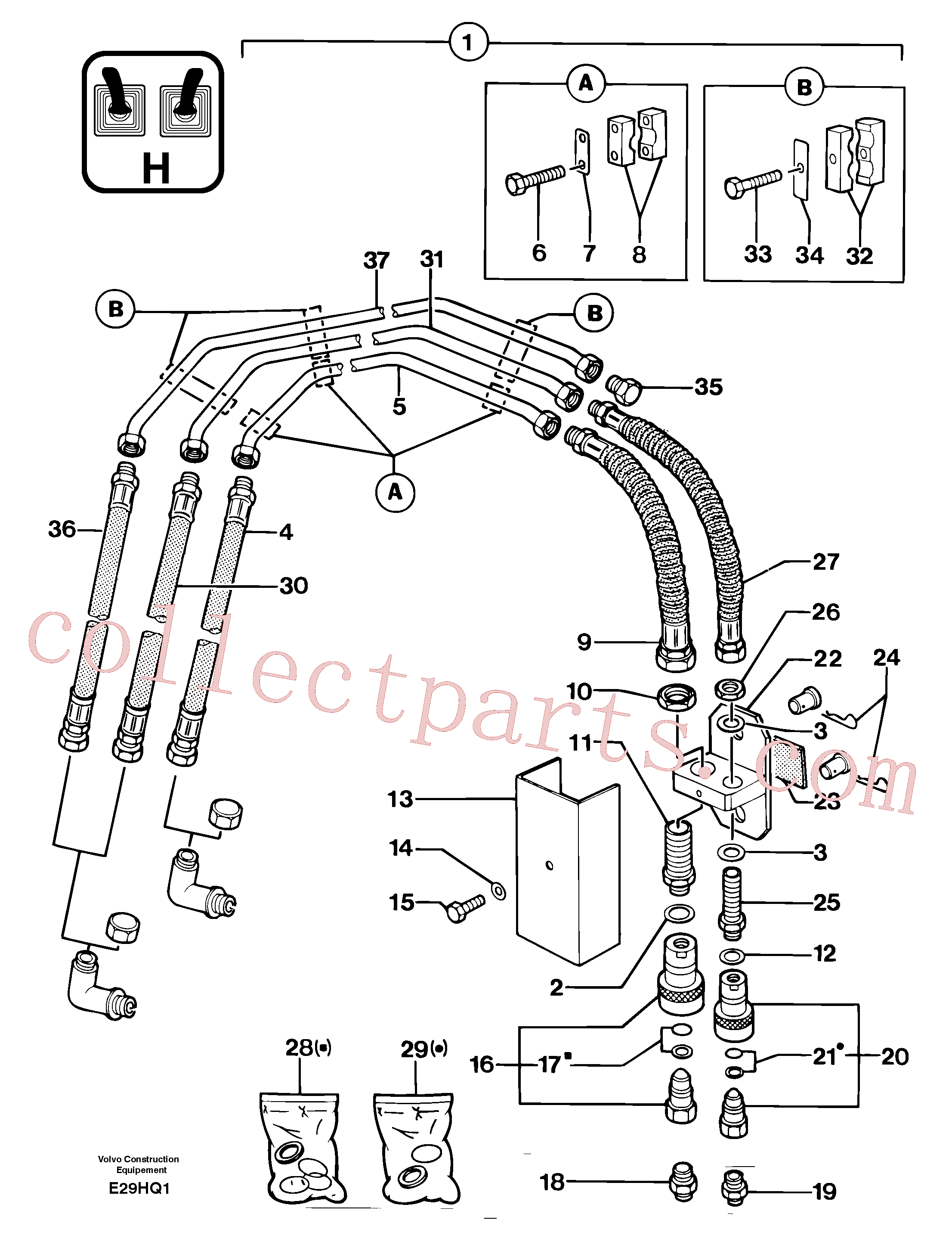 PJ3810247 for Volvo Hydraulic circuit ( accessories )(E29HQ1 assembly)