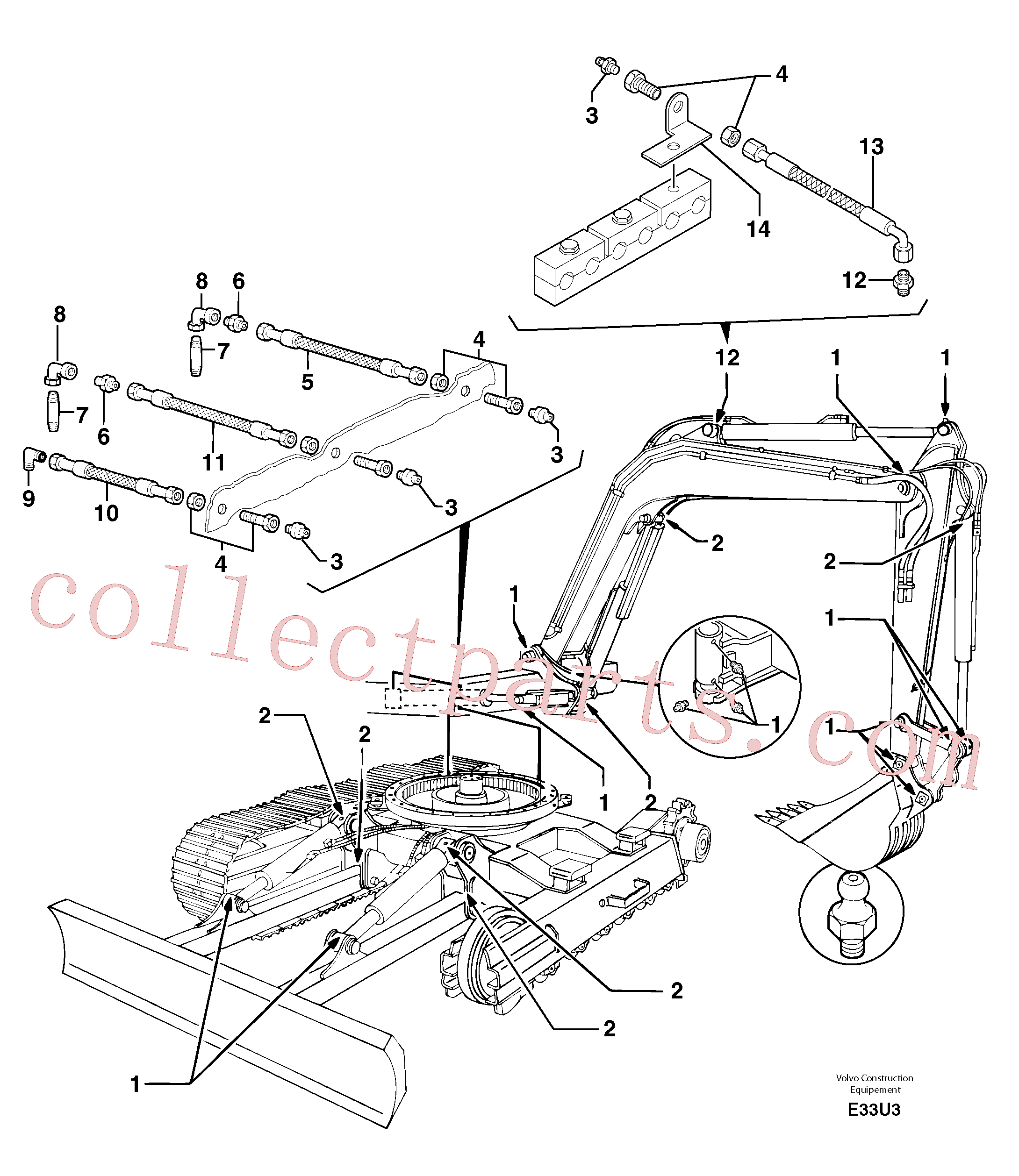 PJ7450194 for Volvo Lubrication chart(E33U3 assembly)