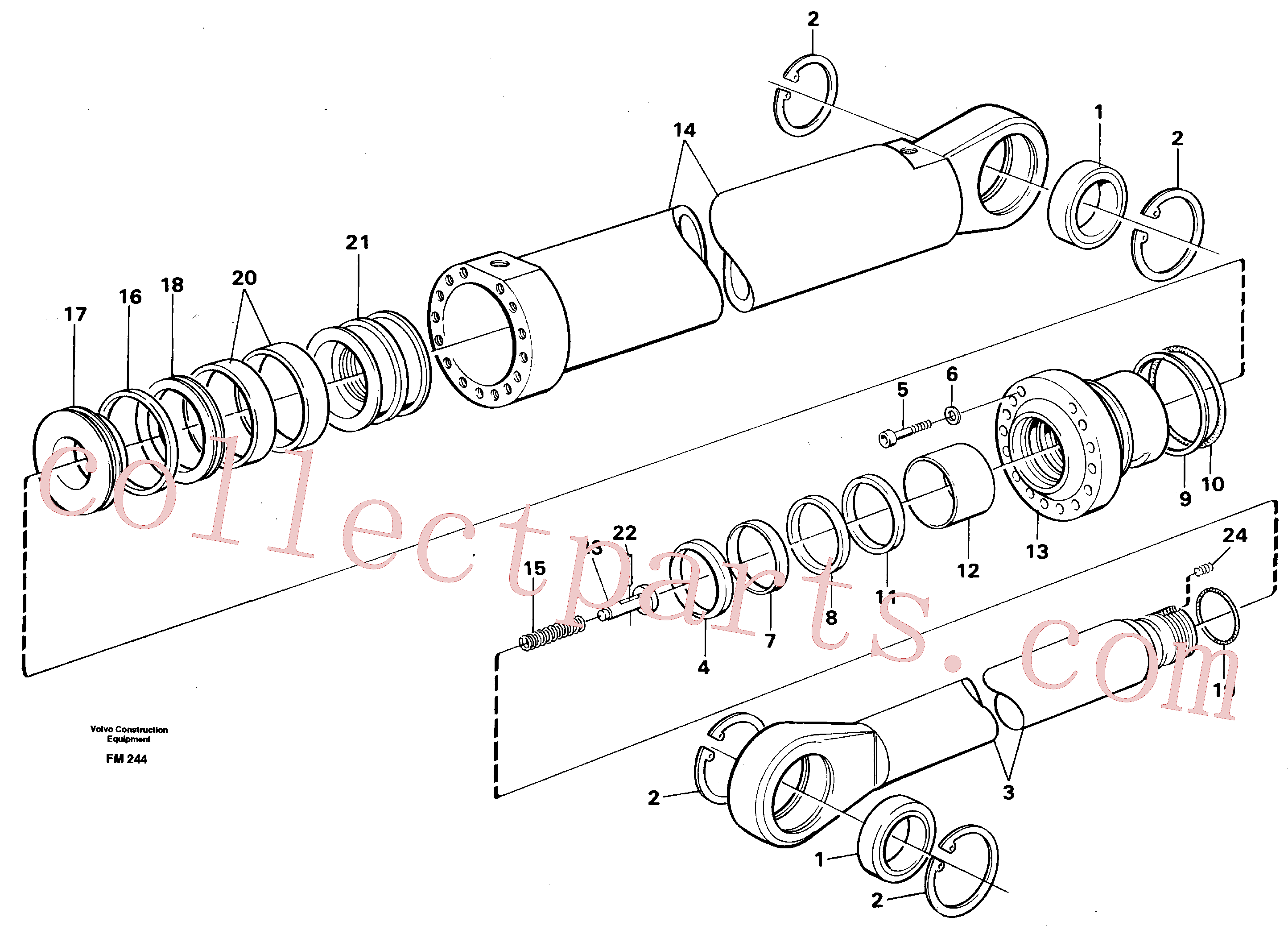 VOE13960235 for Volvo Boom cylinder,m.e.(FM244 assembly)