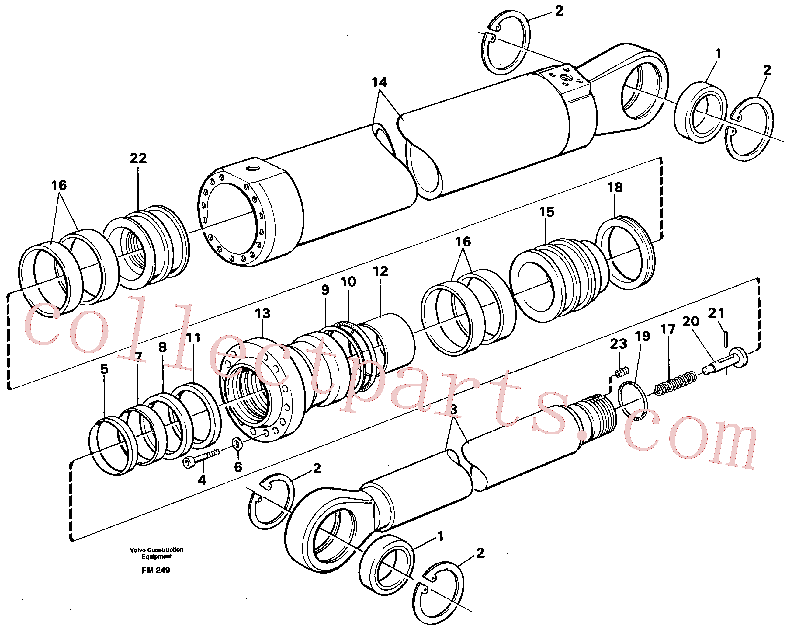 VOE14252334 for Volvo Dipper arm cylinder, material handling equipment(FM249 assembly)
