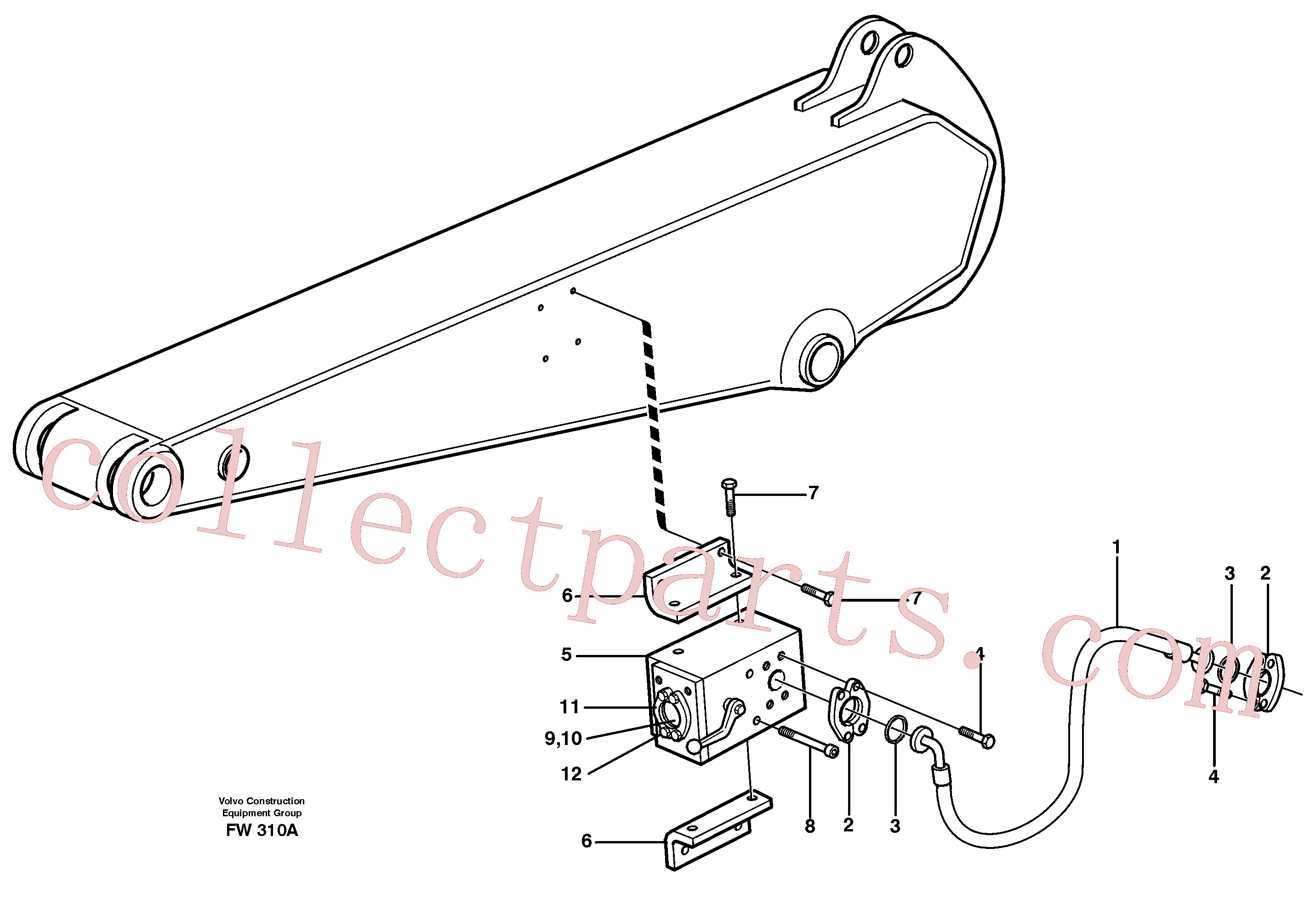 VOE14310129 for Volvo Hammer hydraulics on dipper arm(FW310A assembly)