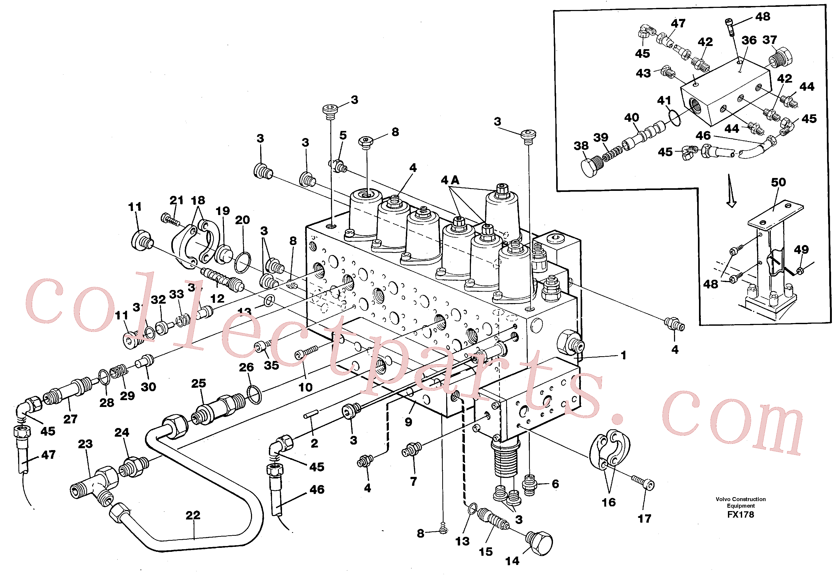 VOE14257045 for Volvo Main valve assembly, tubes connections, assembly bloc(FX178 assembly)