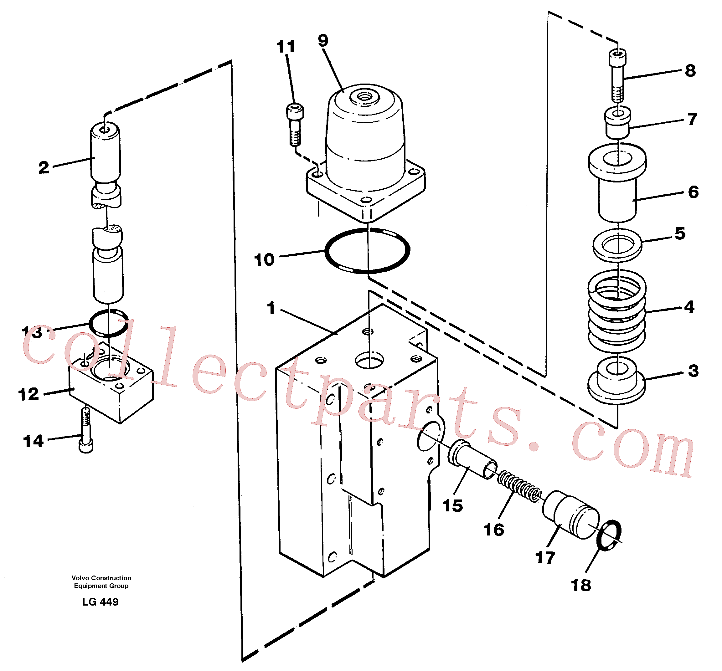 VOE14048689 for Volvo Four-way valve(LG449 assembly)