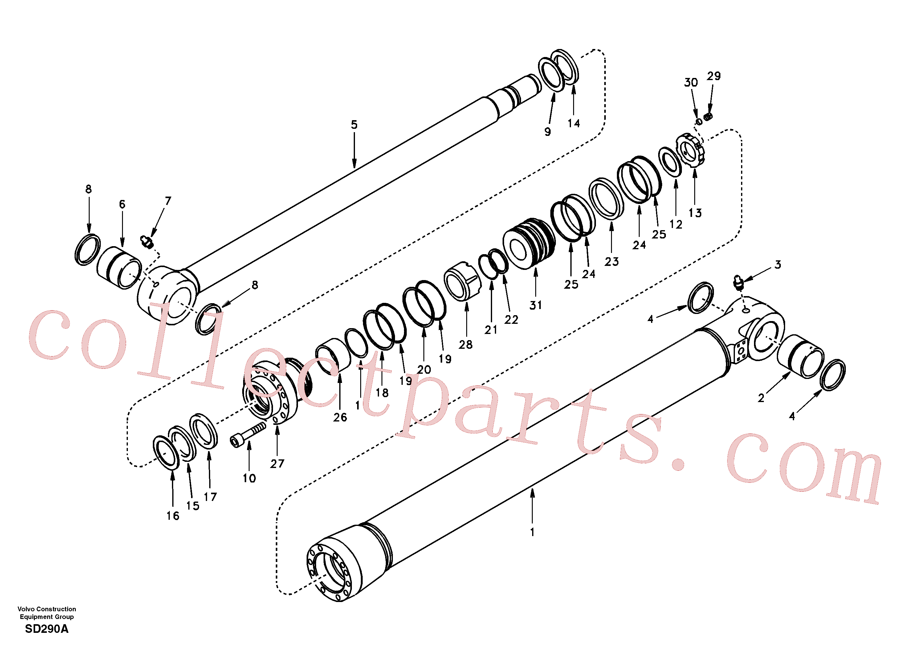 SA1146-04680 for Volvo Bucket cylinder(SD290A assembly)