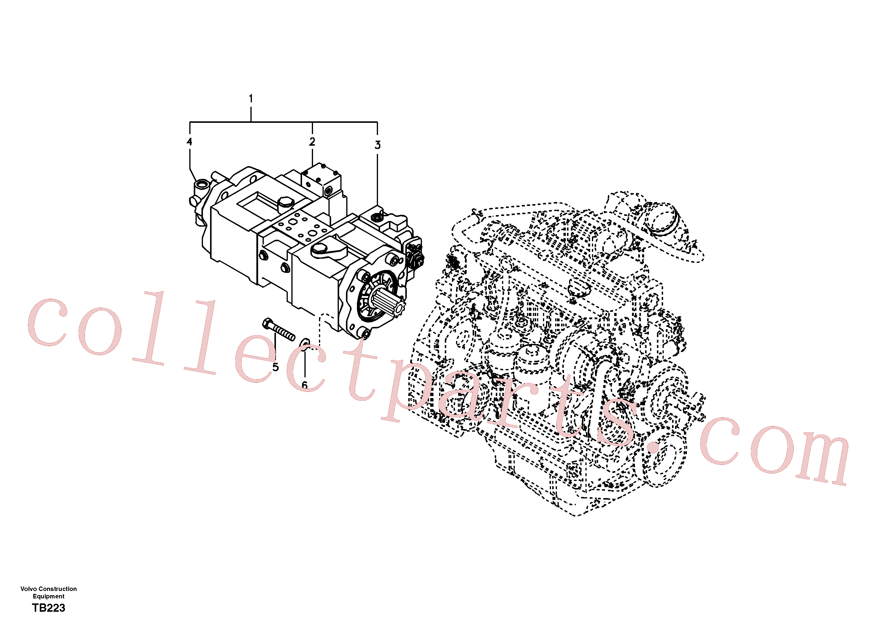 VOE14535543 for Volvo Pump installation(TB223 assembly)