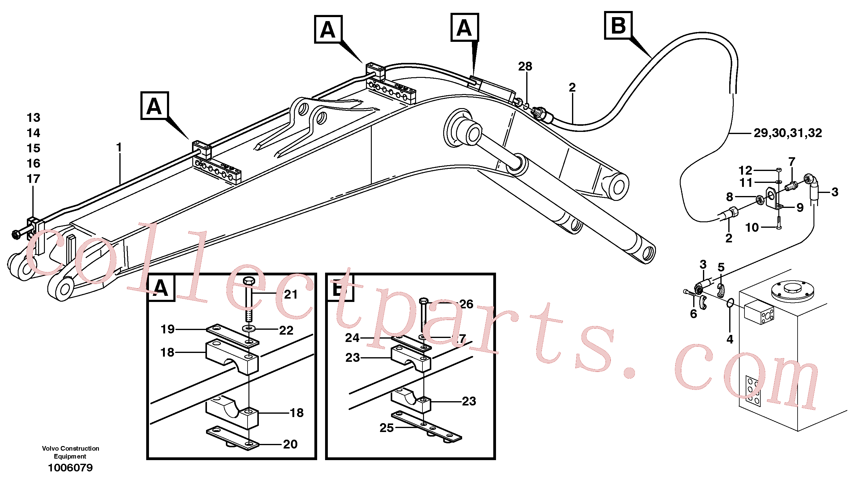 VOE14371893 for Volvo Hammer hydraulics on mono boom, return line(1006079 assembly)