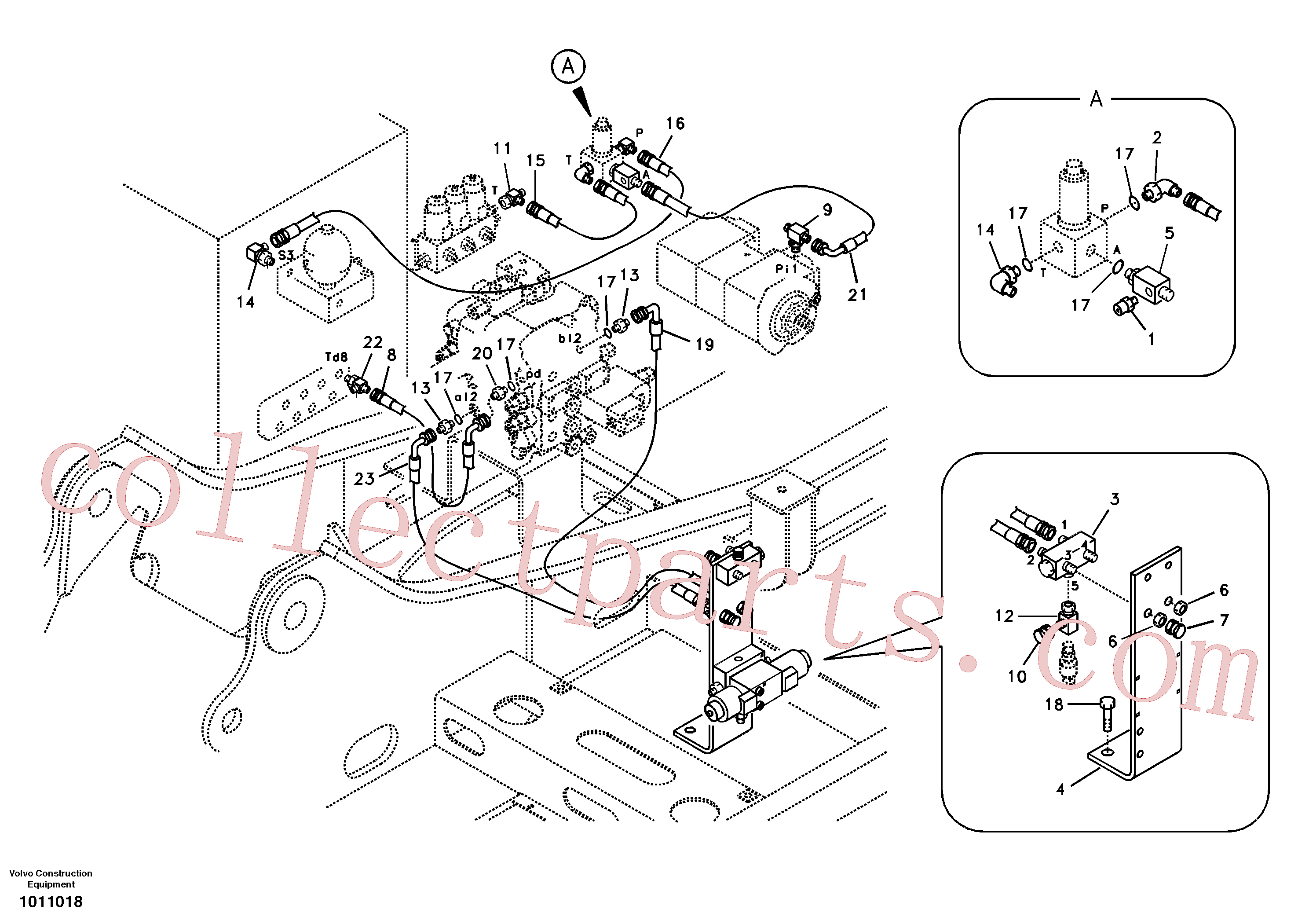 VOE14506628 for Volvo Working hydraulic, hammer and shear for 1st pump flow(1011018 assembly)