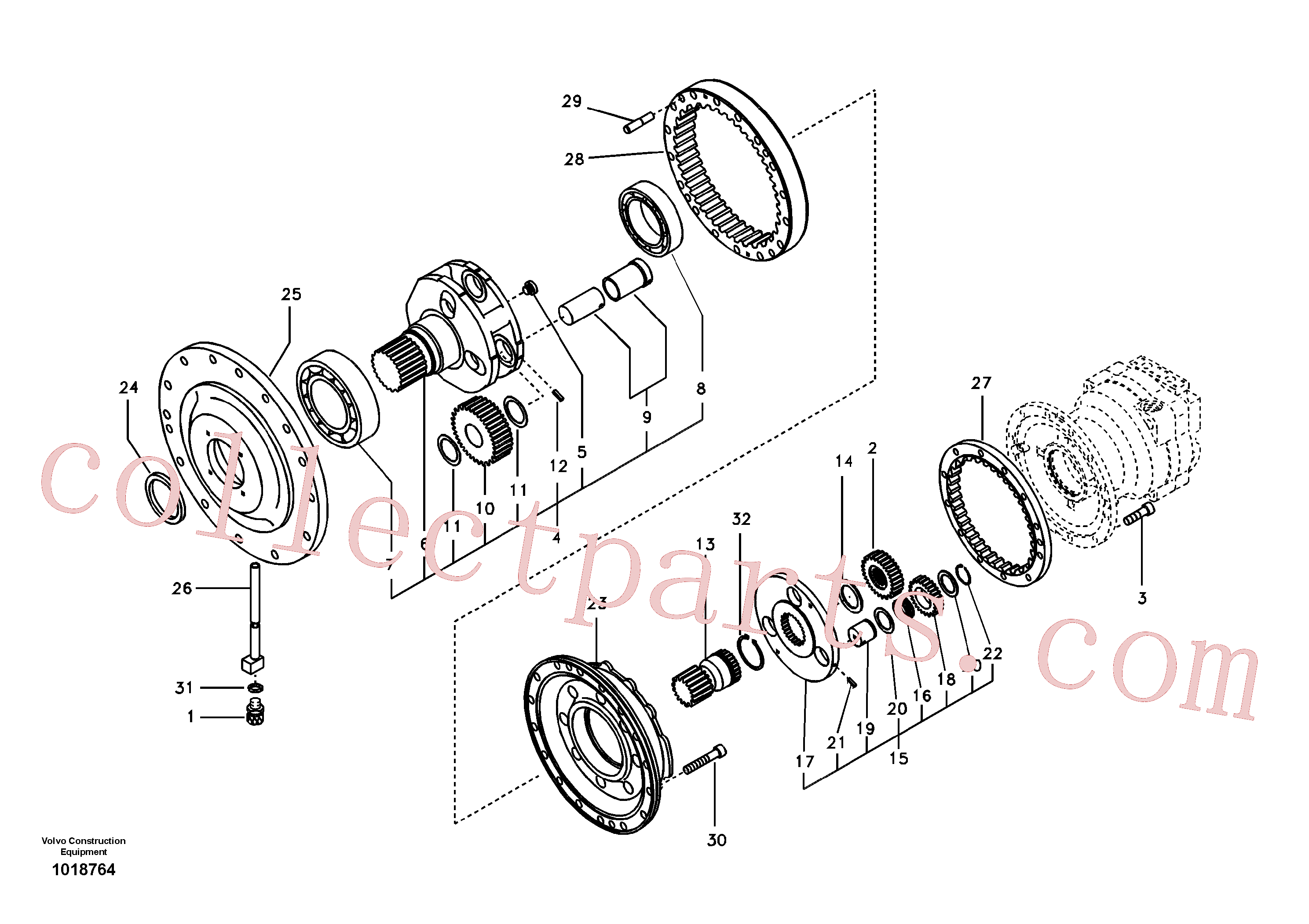 SA7118-45260 for Volvo Swing gearbox(1018764 assembly)