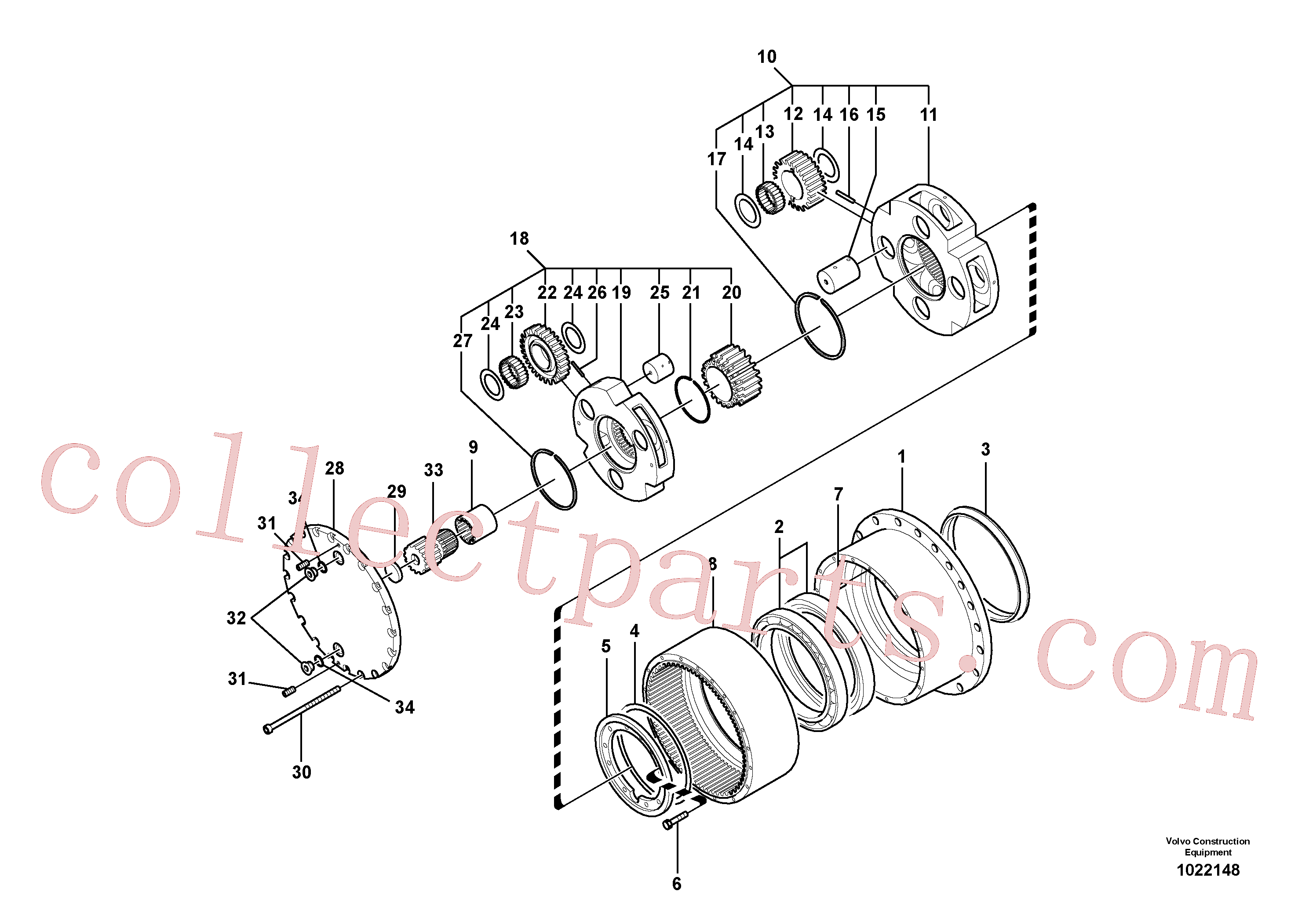 SA7117-30180 for Volvo Travel gearbox(1022148 assembly)