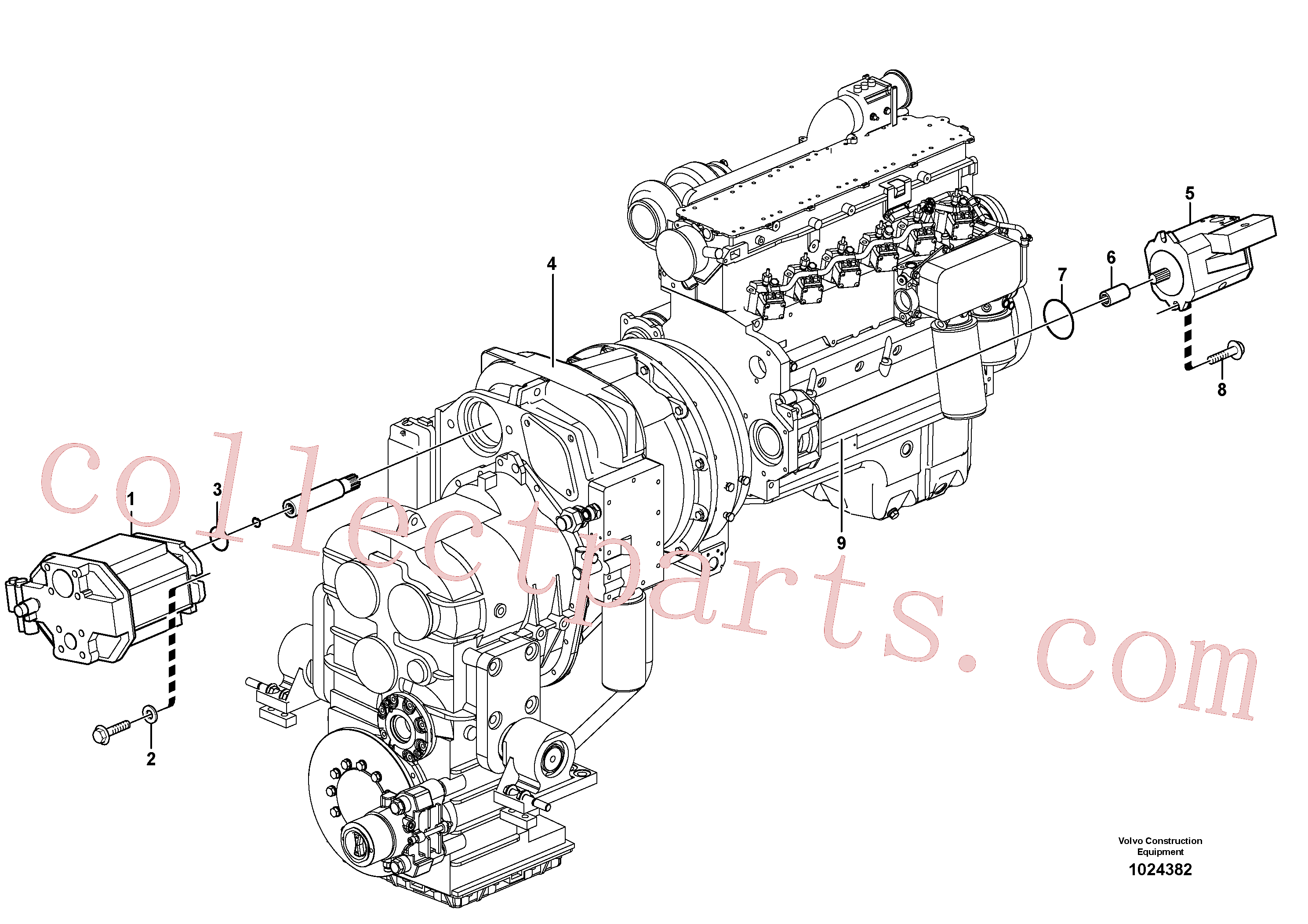 VOE13955900 for Volvo Hydraulic pump with fitting parts(1024382 assembly)