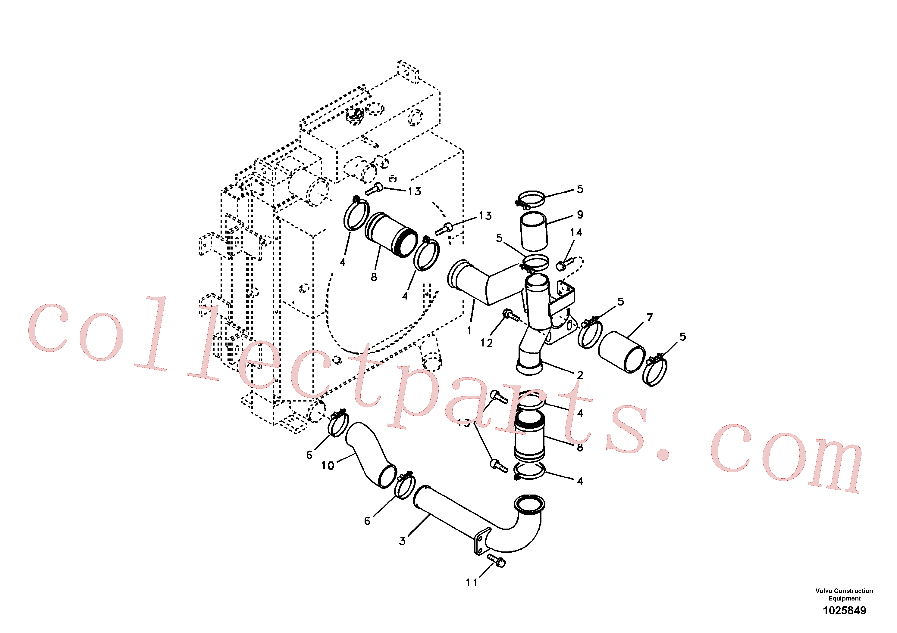 SA9313-10263 for Volvo Charge air cooler, plumbing(1025849 assembly)