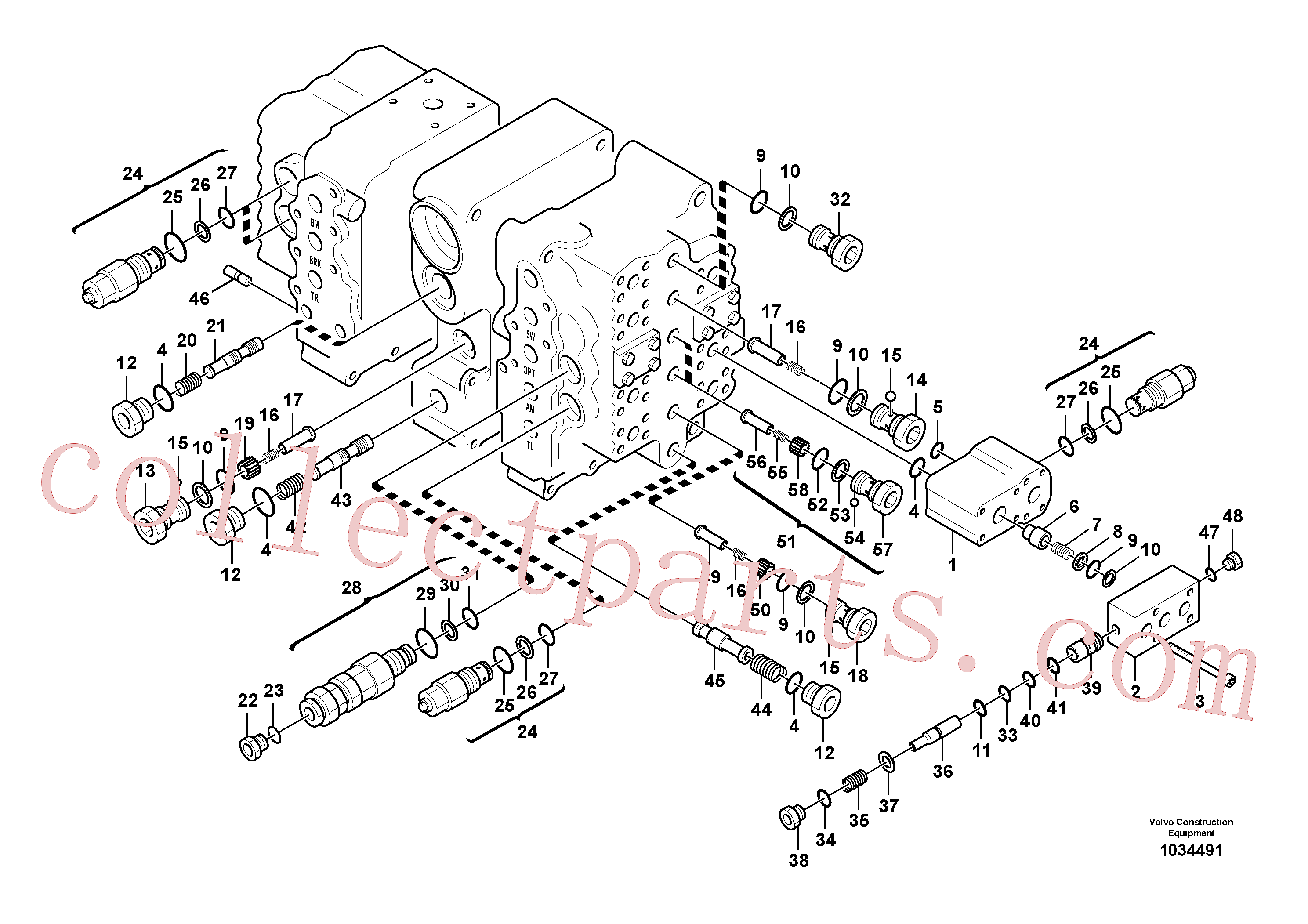 SA8230-12170 for Volvo Main control valve, Main control valve, relief valve and dipper arm holding(1034491 assembly)