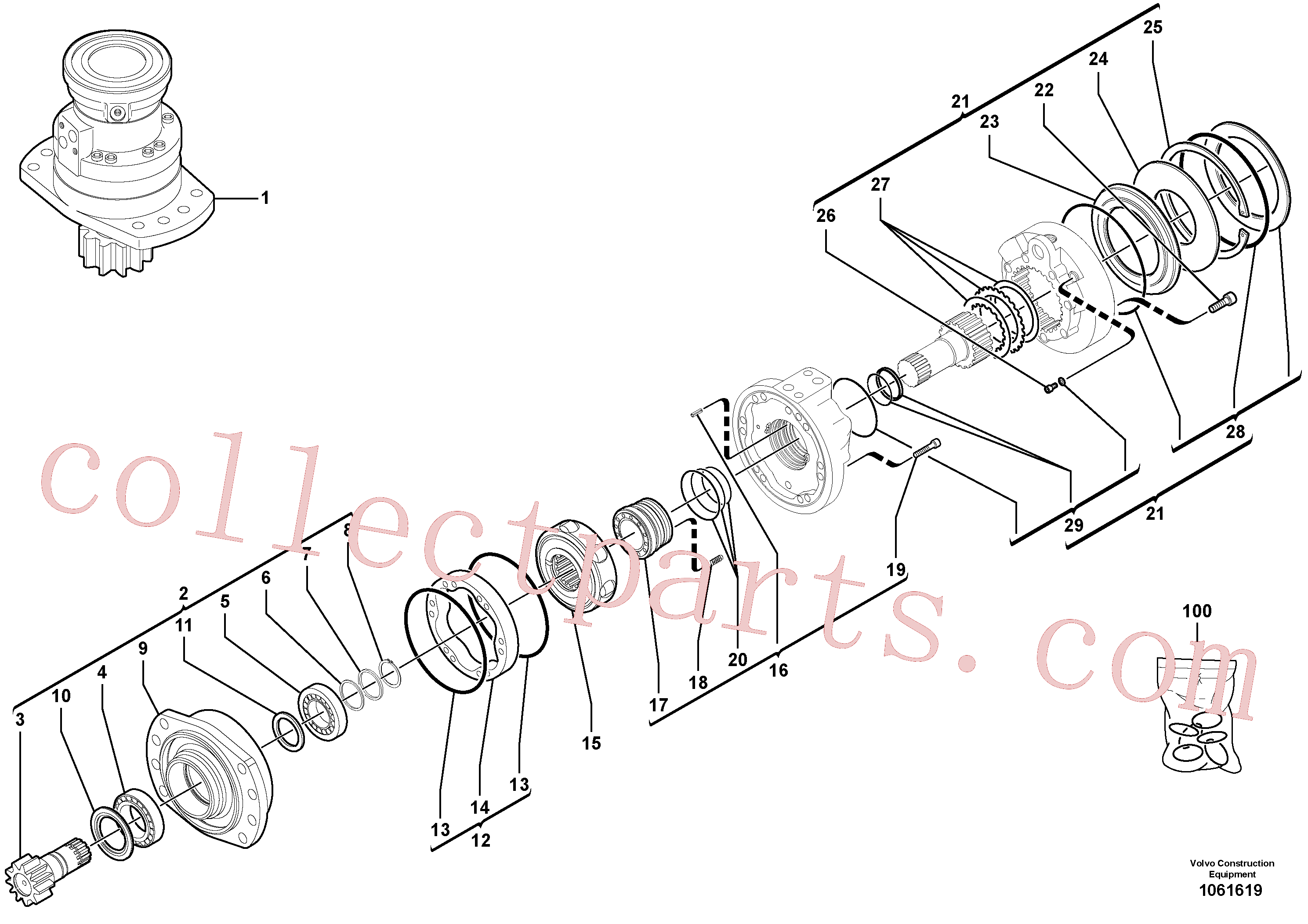 PJ7415417 for Volvo Slewing gear motor(1061619 assembly)