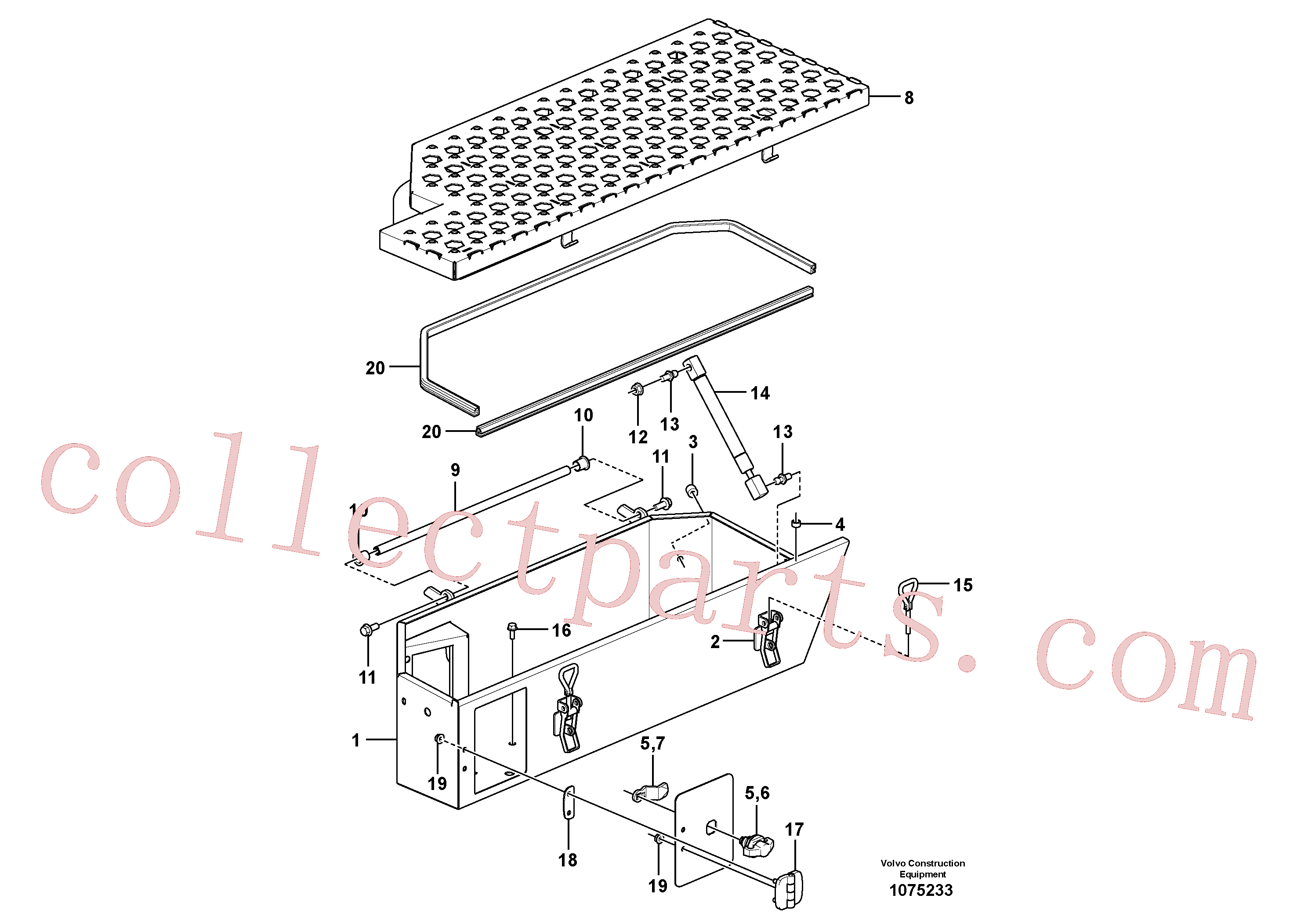 VOE60113140 for Volvo Tool box(1075233 assembly)