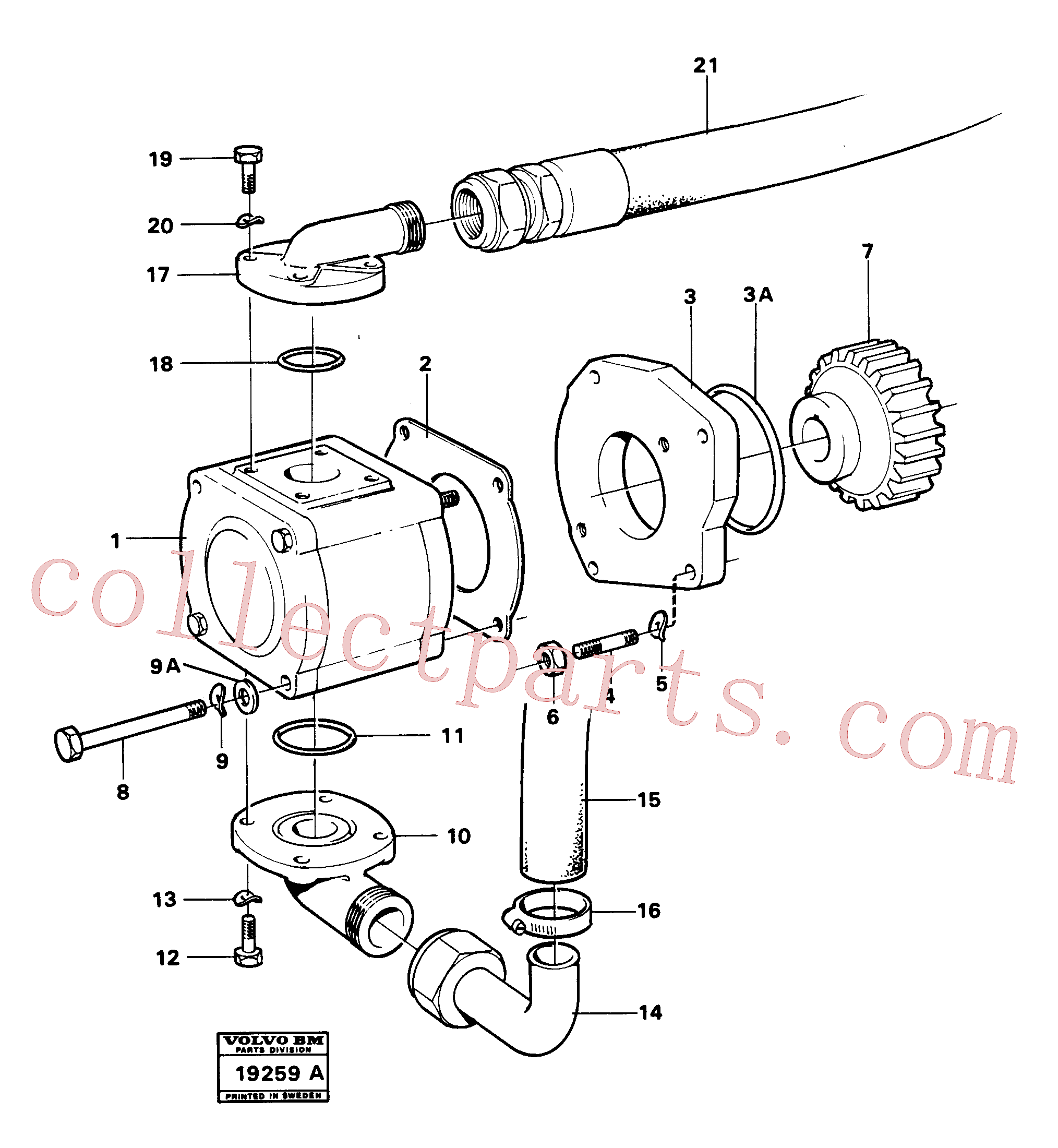 VOE958227 for Volvo Pump with fitting parts(19259A assembly)