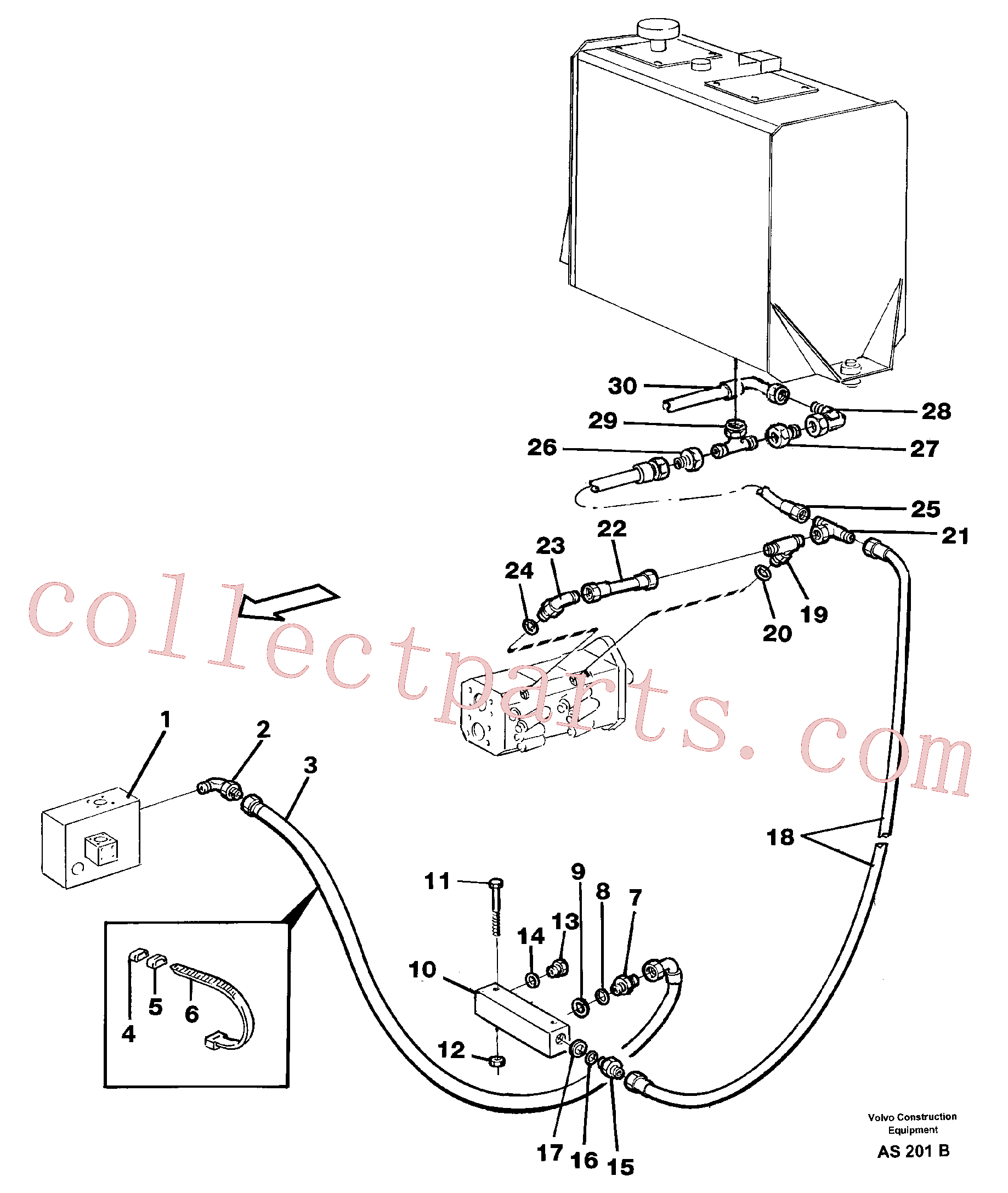 VOE958227 for Volvo Hydraulic system: valve block - connection block(AS201B assembly)