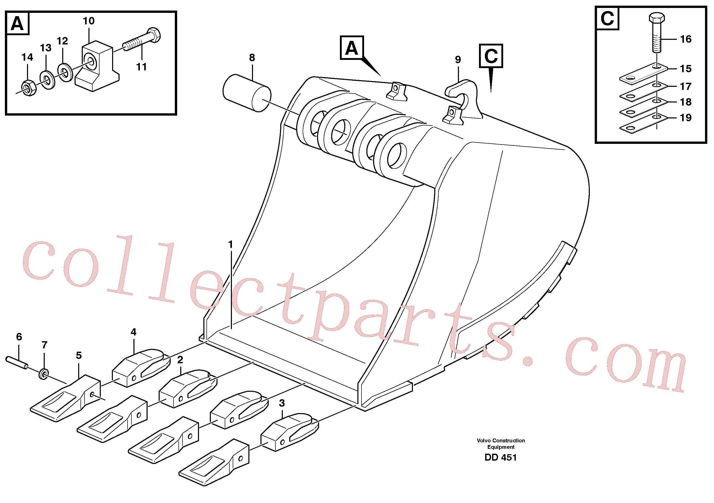 VOE14232932 for Volvo Buckets for quickfit, S1 - S2(DD451 assembly)
