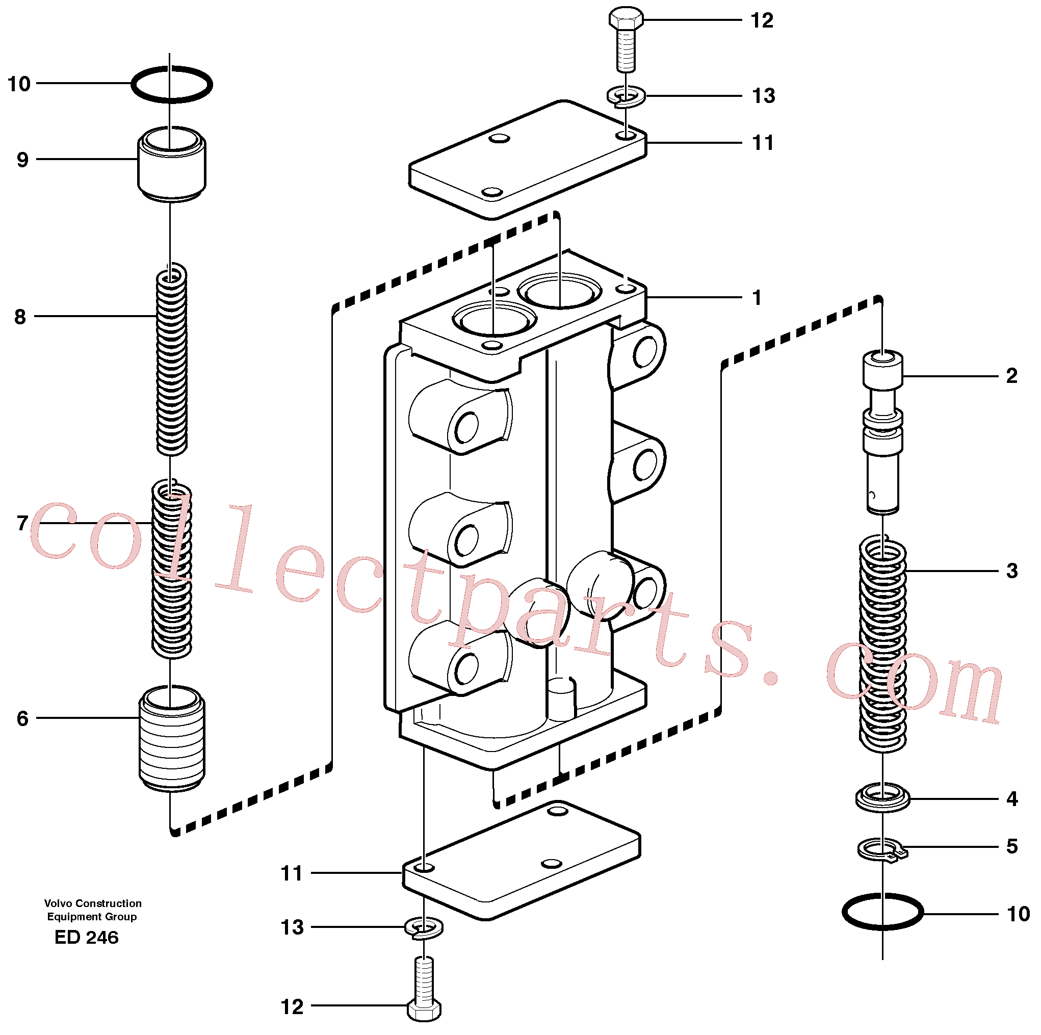 VOE925063 for Volvo Valve, circuit body and return valve(ED246 assembly)