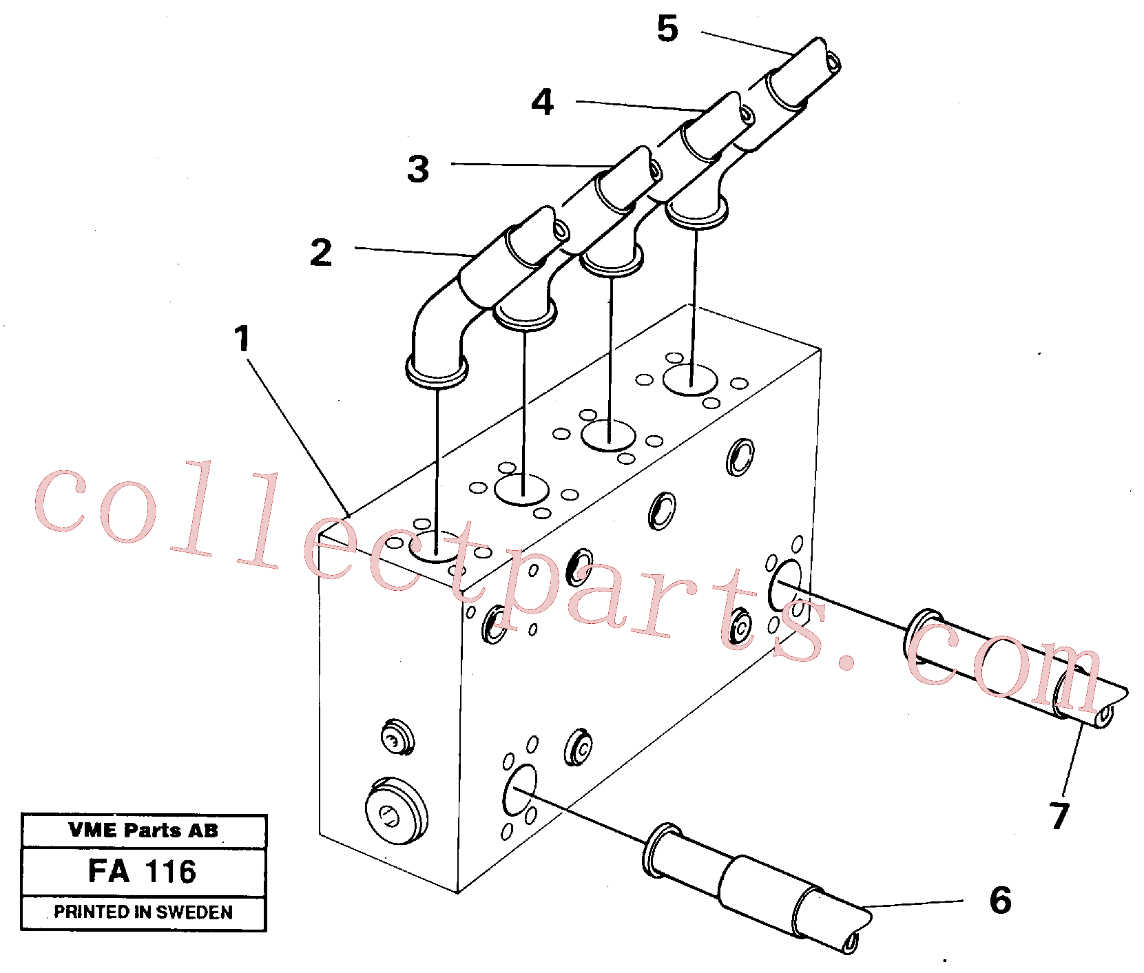 VOE14048179 for Volvo Connection block with hoses(FA116 assembly)