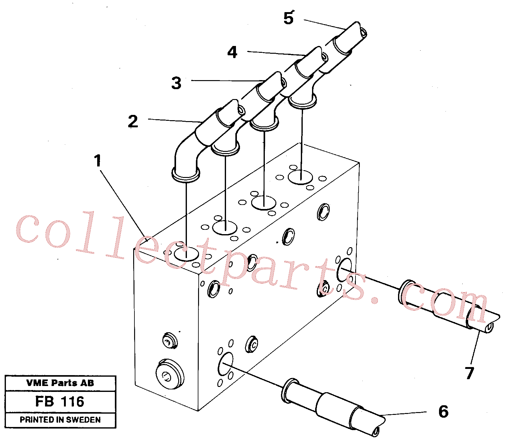 VOE14048179 for Volvo Connection block with hoses(FB116 assembly)