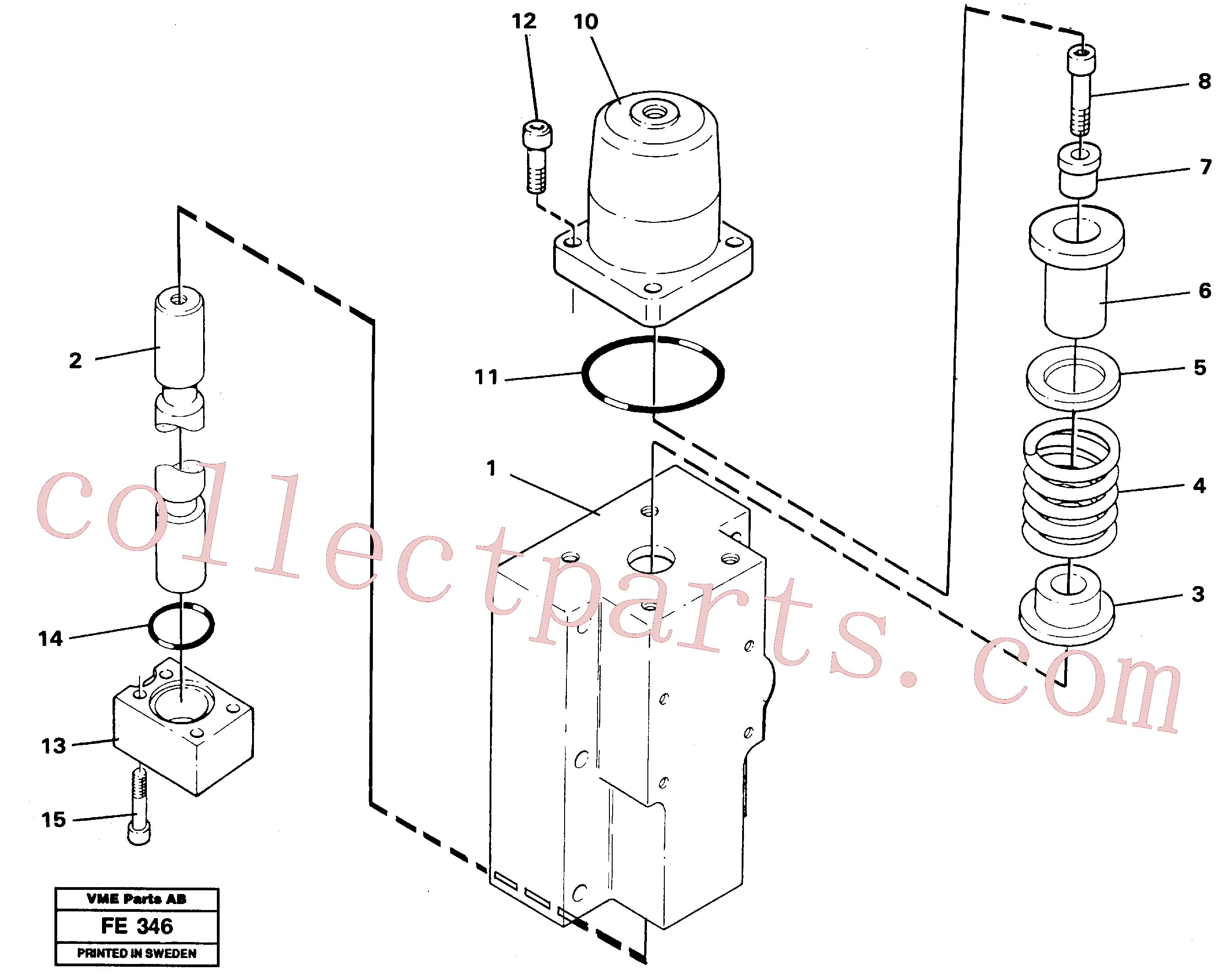 VOE925063 for Volvo Four-way valve, rotating equipment(FE346 assembly)