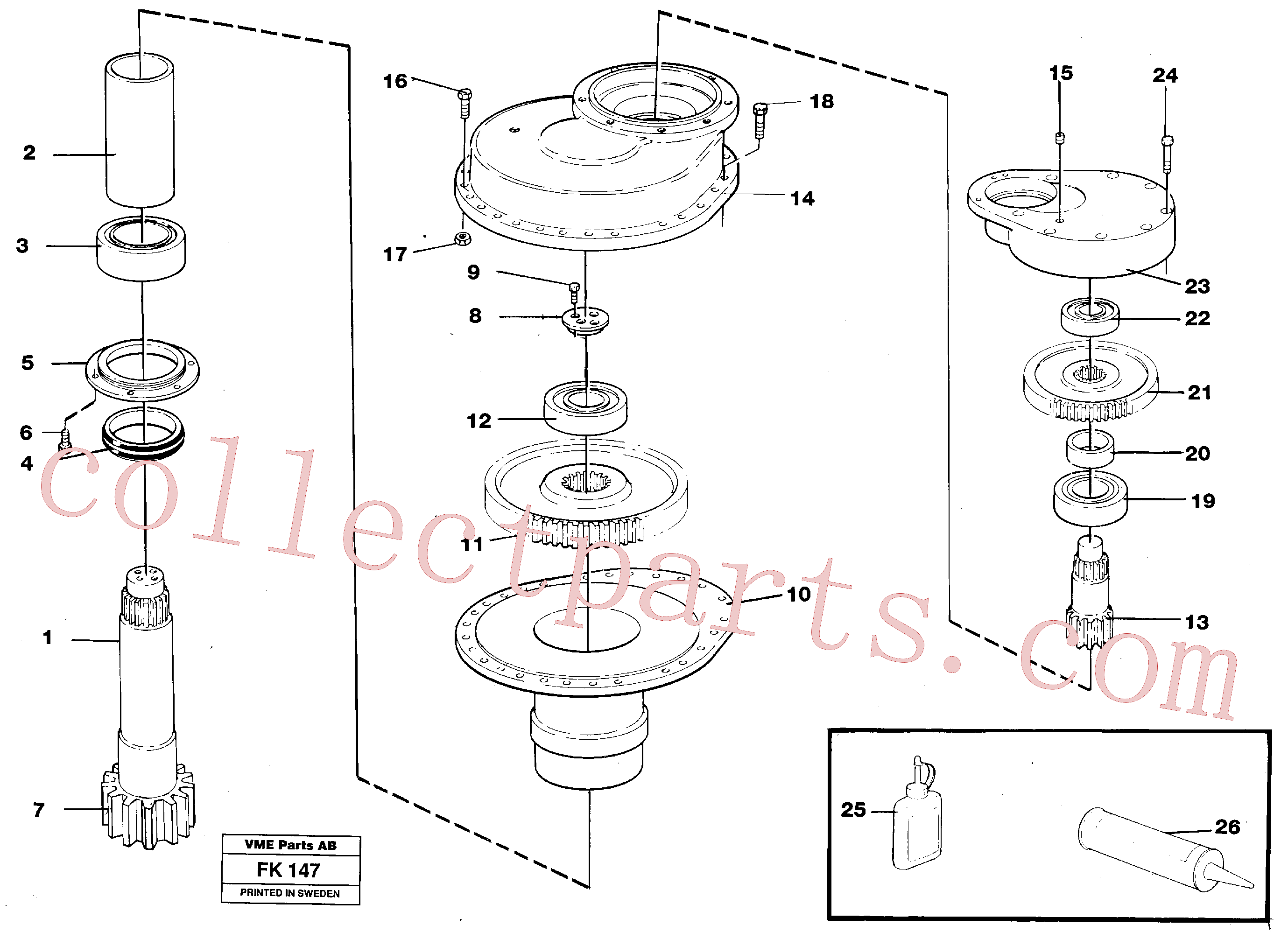 VOE973244 for Volvo Swing gearbox(FK147 assembly)