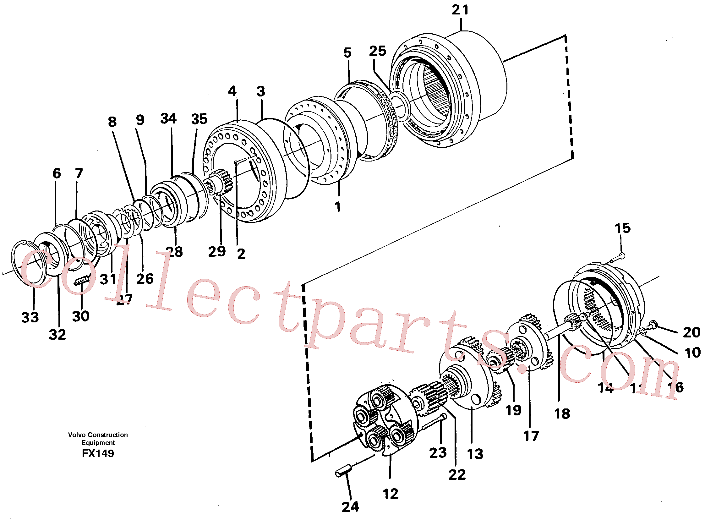 VOE14215344 for Volvo Planetary drive(FX149 assembly)