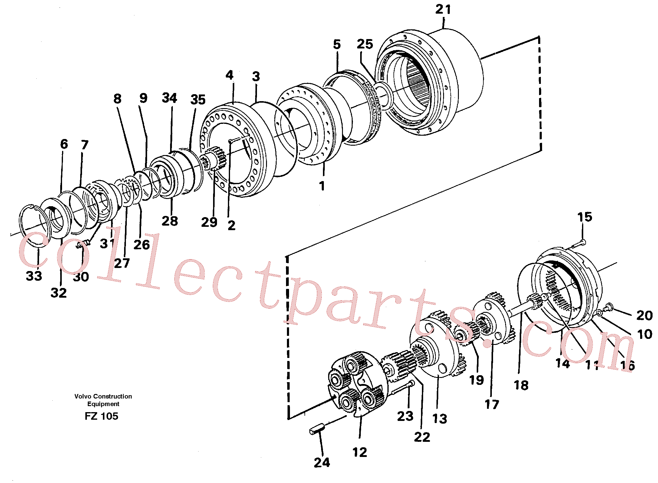 VOE14215344 for Volvo Planetary drive(FZ105 assembly)