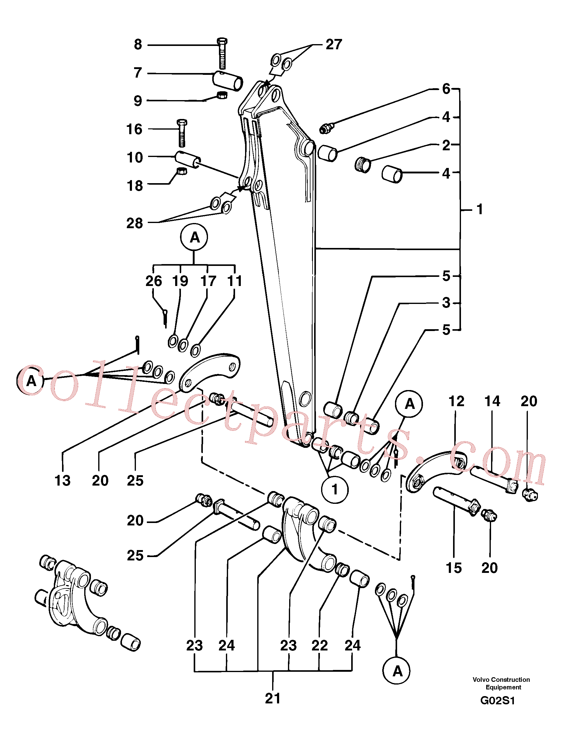 PJ5540099 for Volvo Dipper arm(G02S1 assembly)