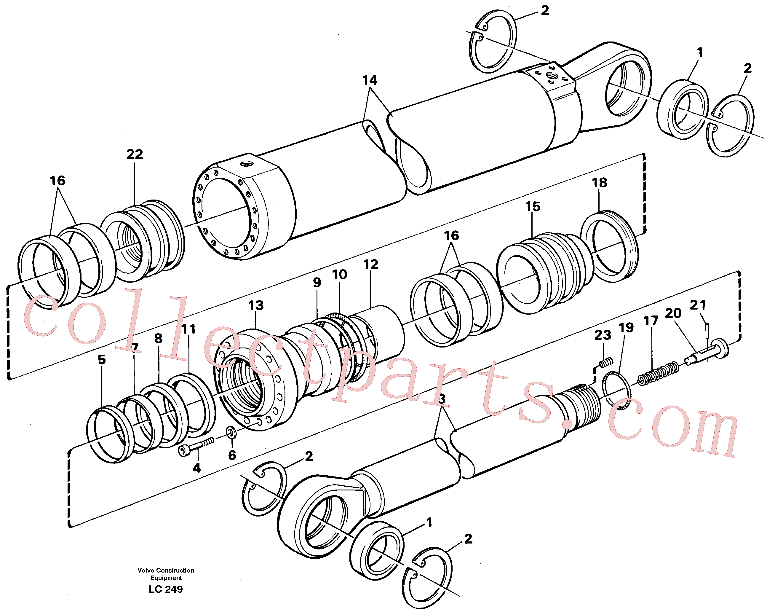 VOE14252334 for Volvo Dipper arm cylinder, material handling equipment(LC249 assembly)