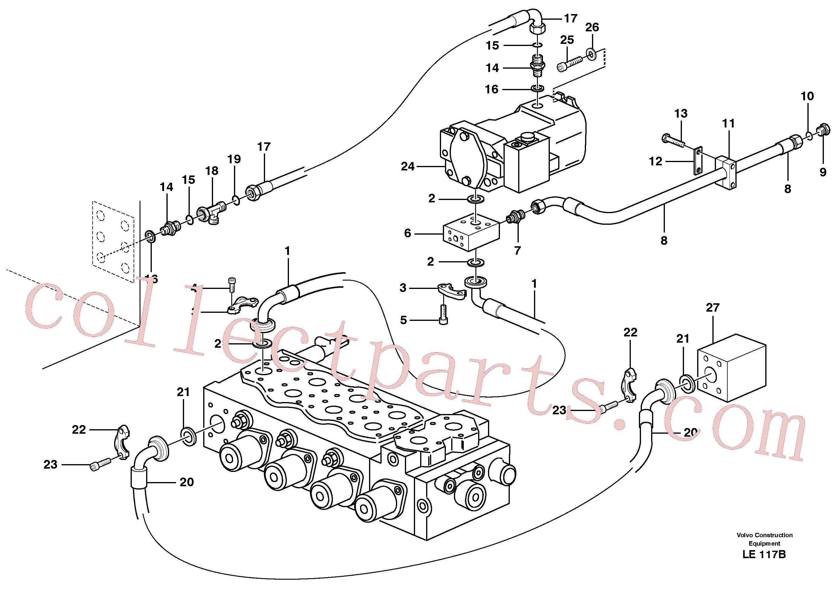 VOE14346687 for Volvo Hydraulic system, feed line(LE117B assembly)