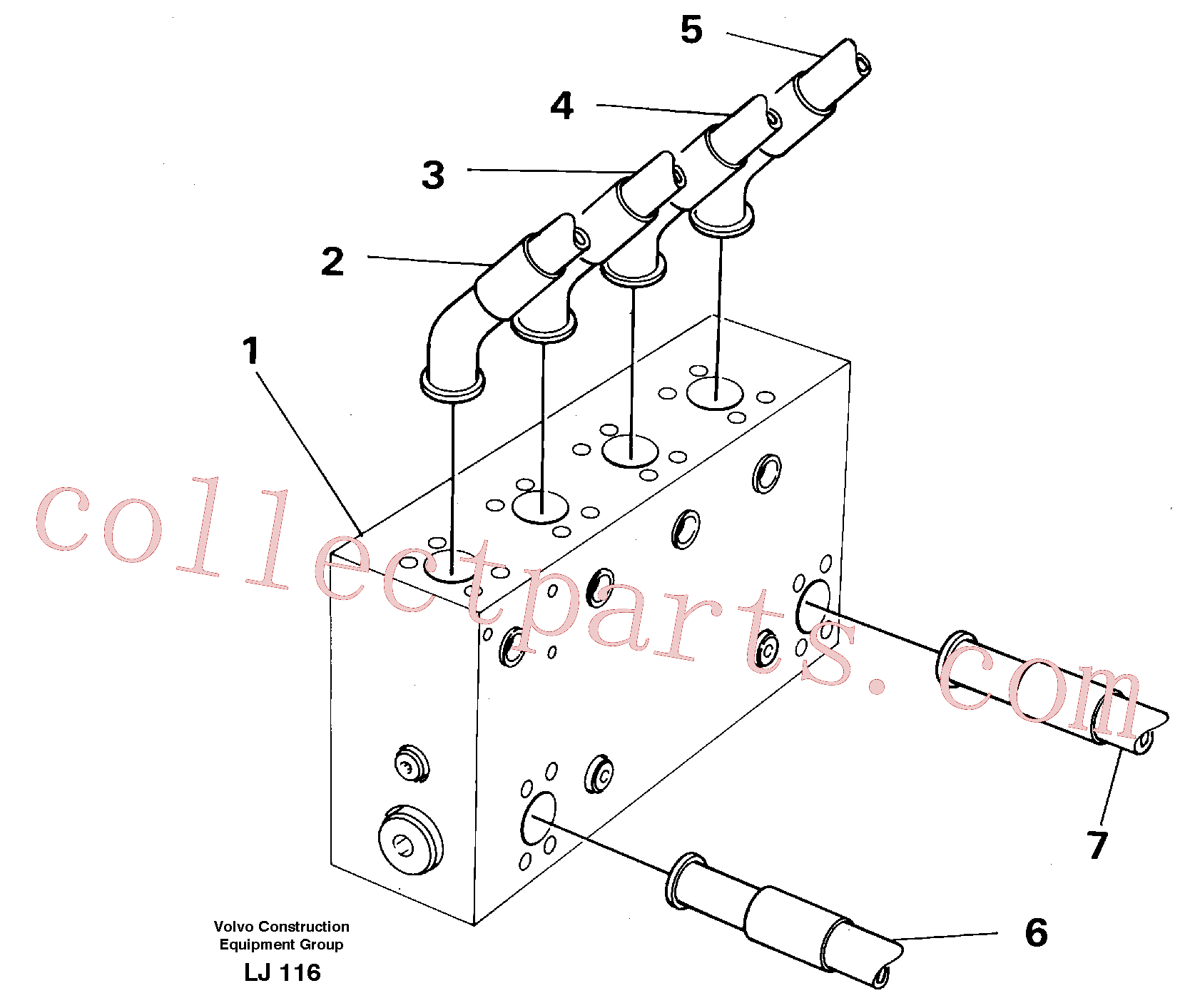VOE14048179 for Volvo Connection block with hoses(LJ116 assembly)