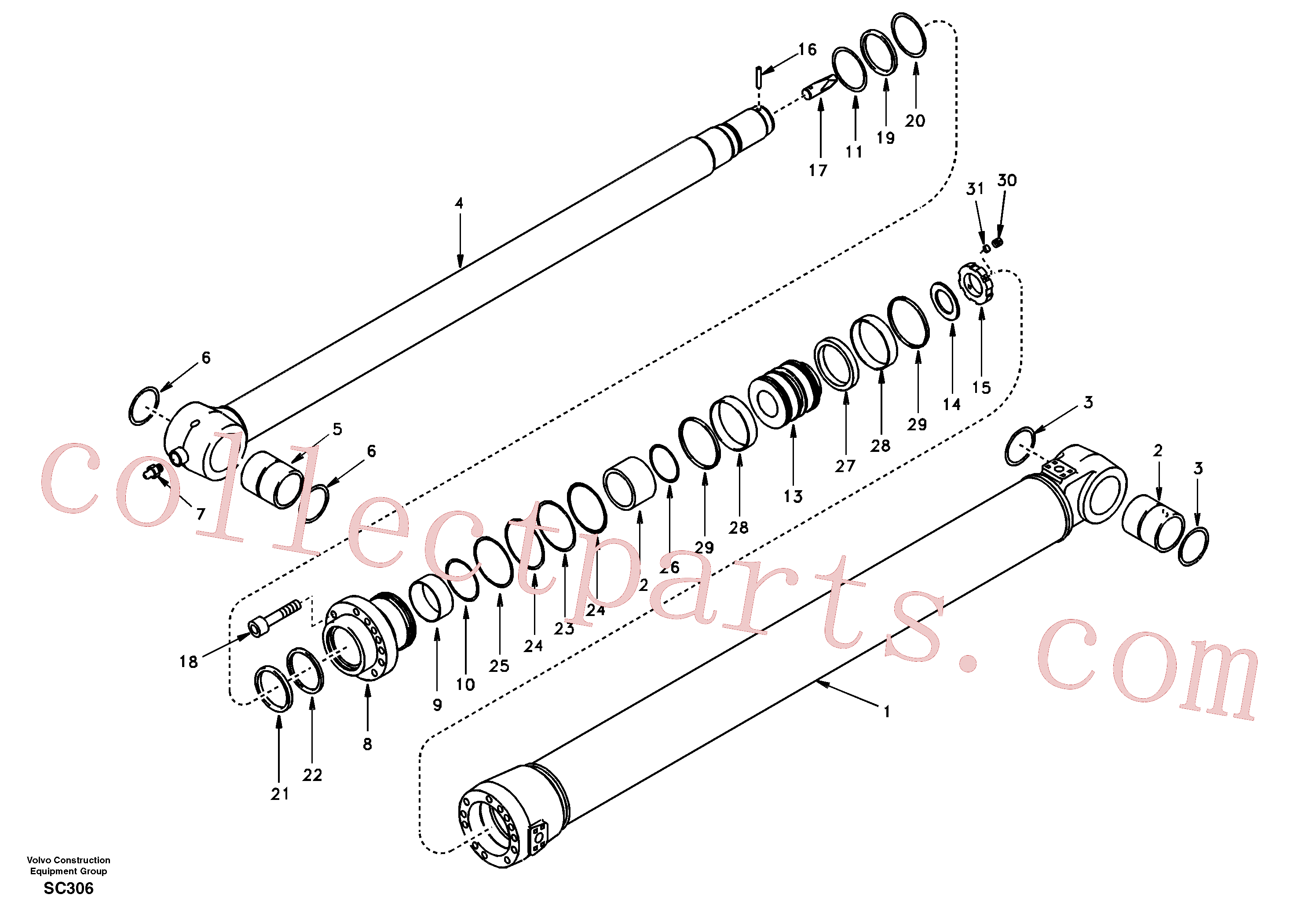 VOE14589651 for Volvo Dipper arm cylinder(SC306 assembly)