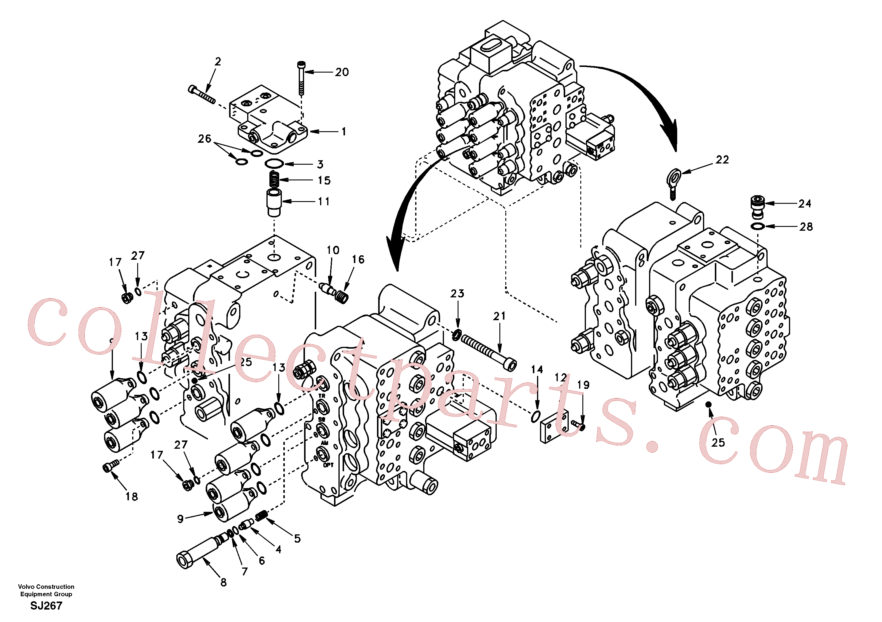 SA9566-10120 for Volvo Control valve with fitting parts.(SJ267 assembly)